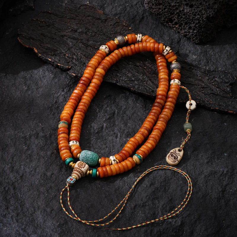 Collar de hueso con 108 cuentas Mala