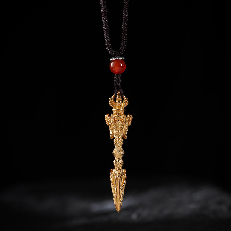 24K Gold-Plated Phurba Pendant