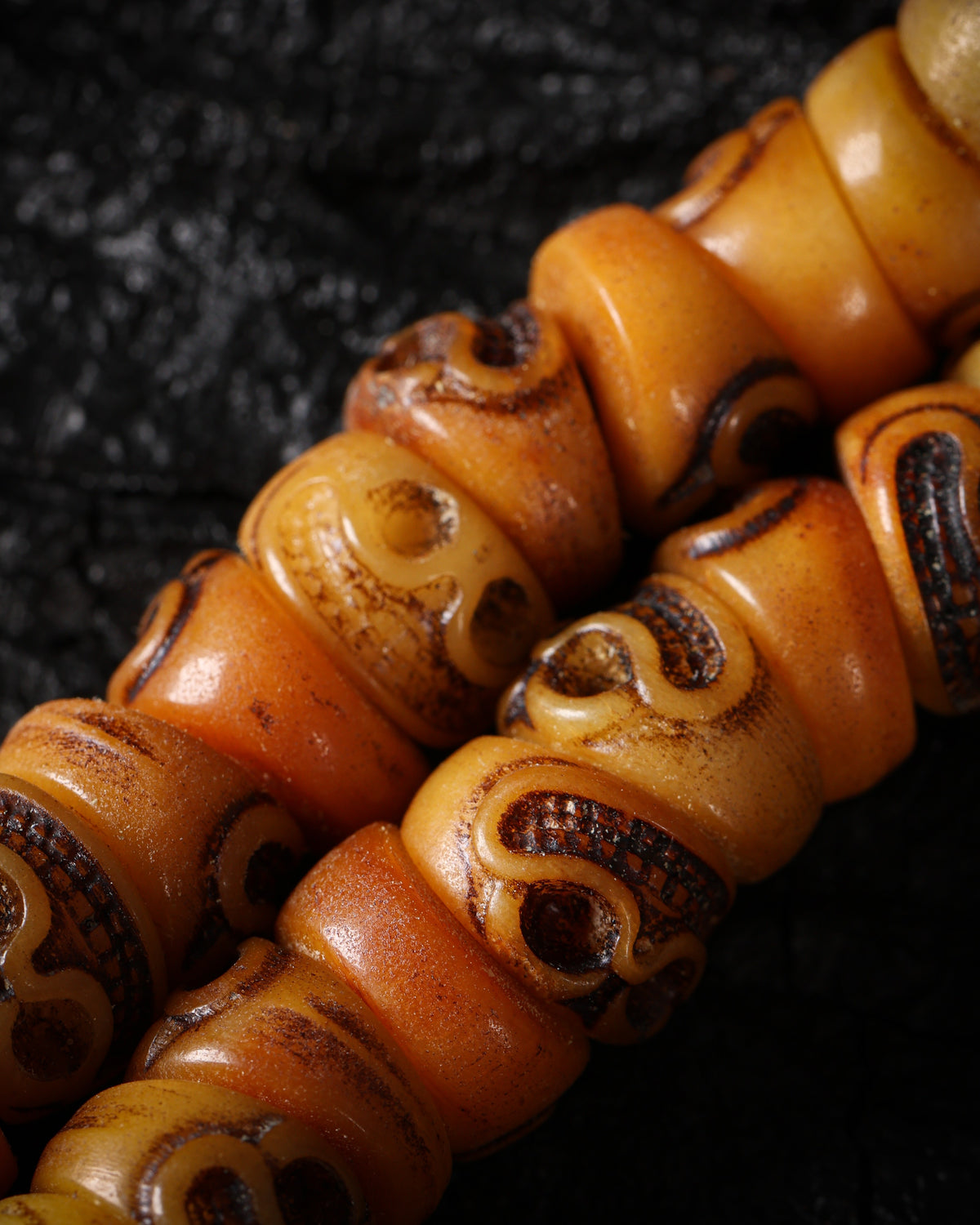 Collier Mala 108 Crâne Souriant en Os de Yak-6
