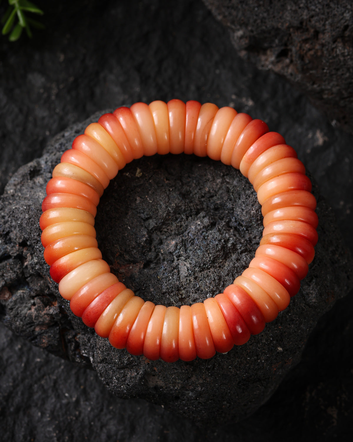 Pulsera de cuentas de disco de hueso de yak