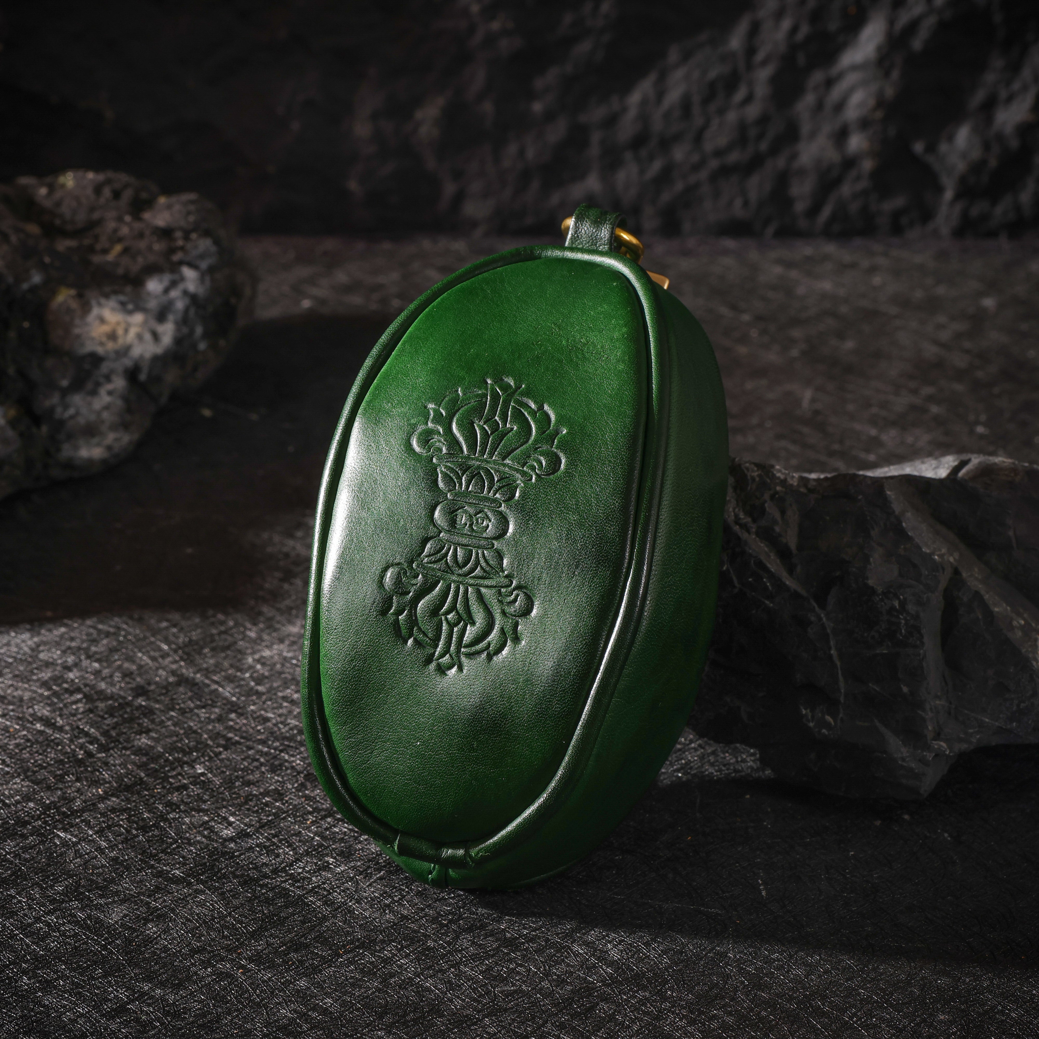 Tibetan Vajra Cowhide Jewelry Pouch