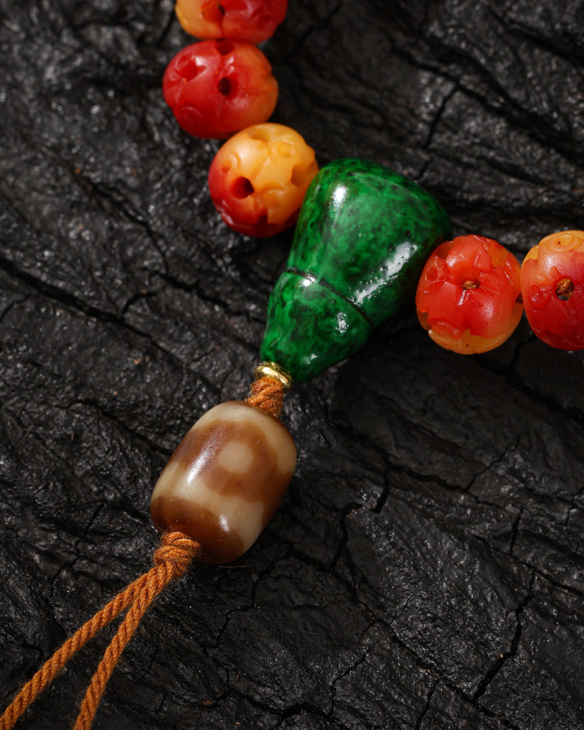 Bone Skull Necklace 108 Mala Beads-6