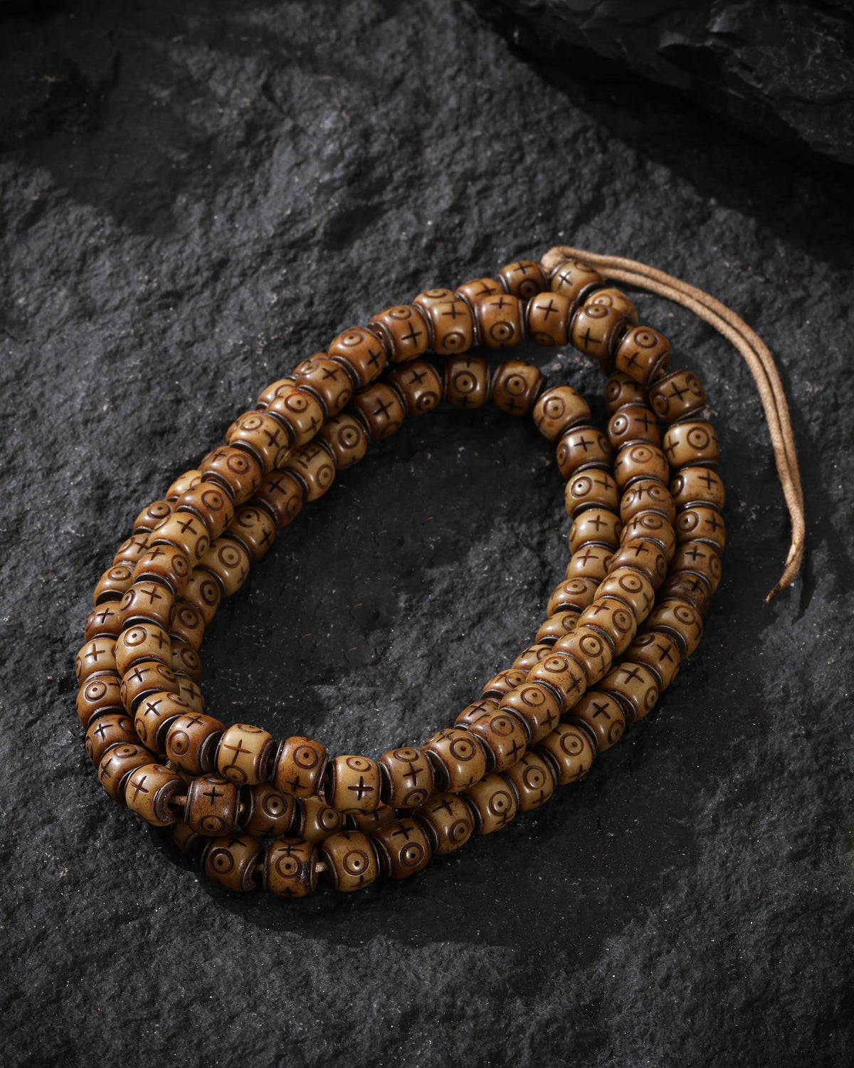 Collana in osso con 108 perle Mala-6
