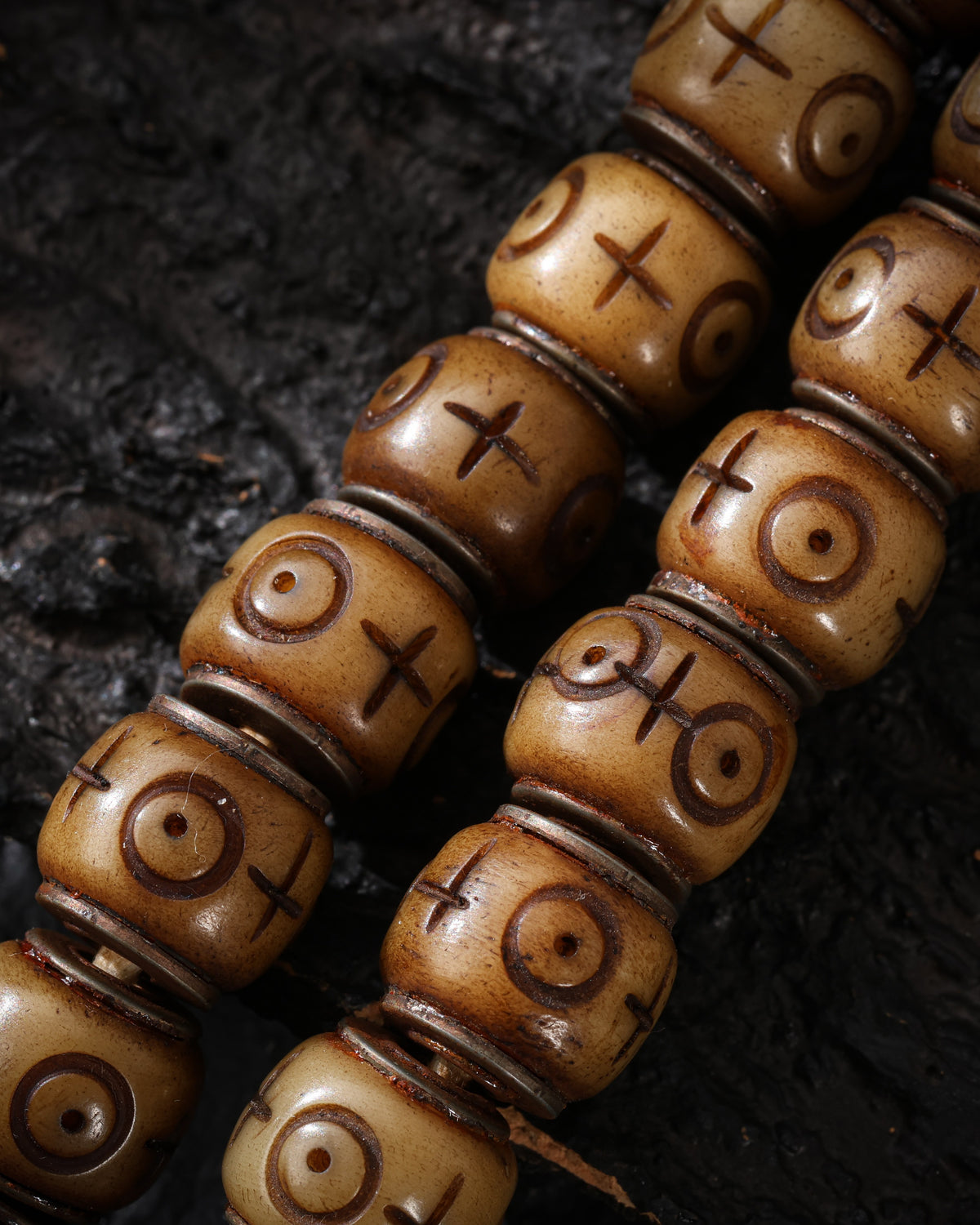 Yak Bone 108-Bead Mala Necklace