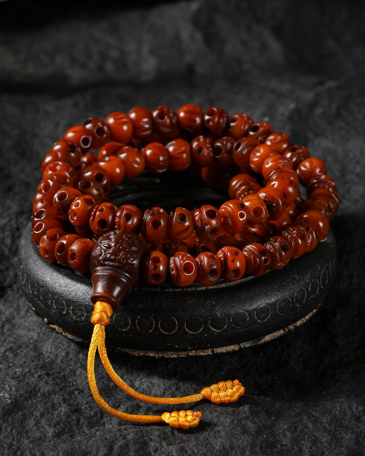 Bone Skull 108 Mala Necklace-5
