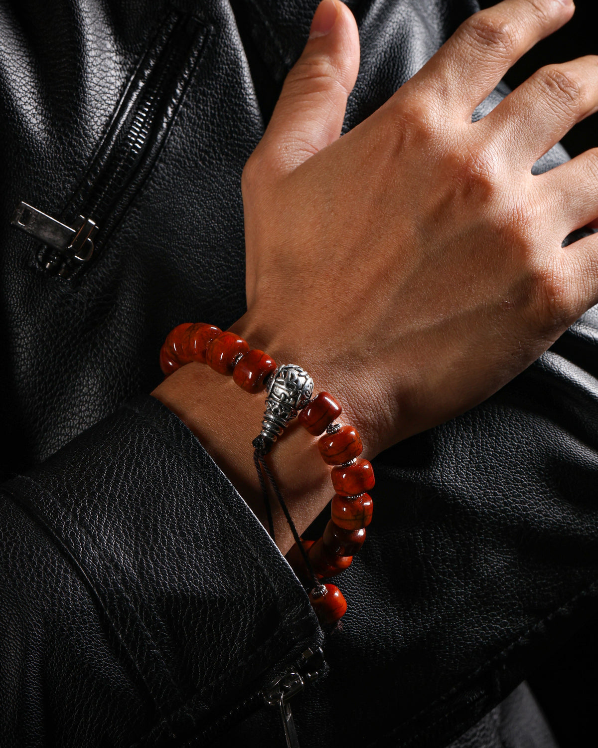 Bracelet de perles en os de yak-4