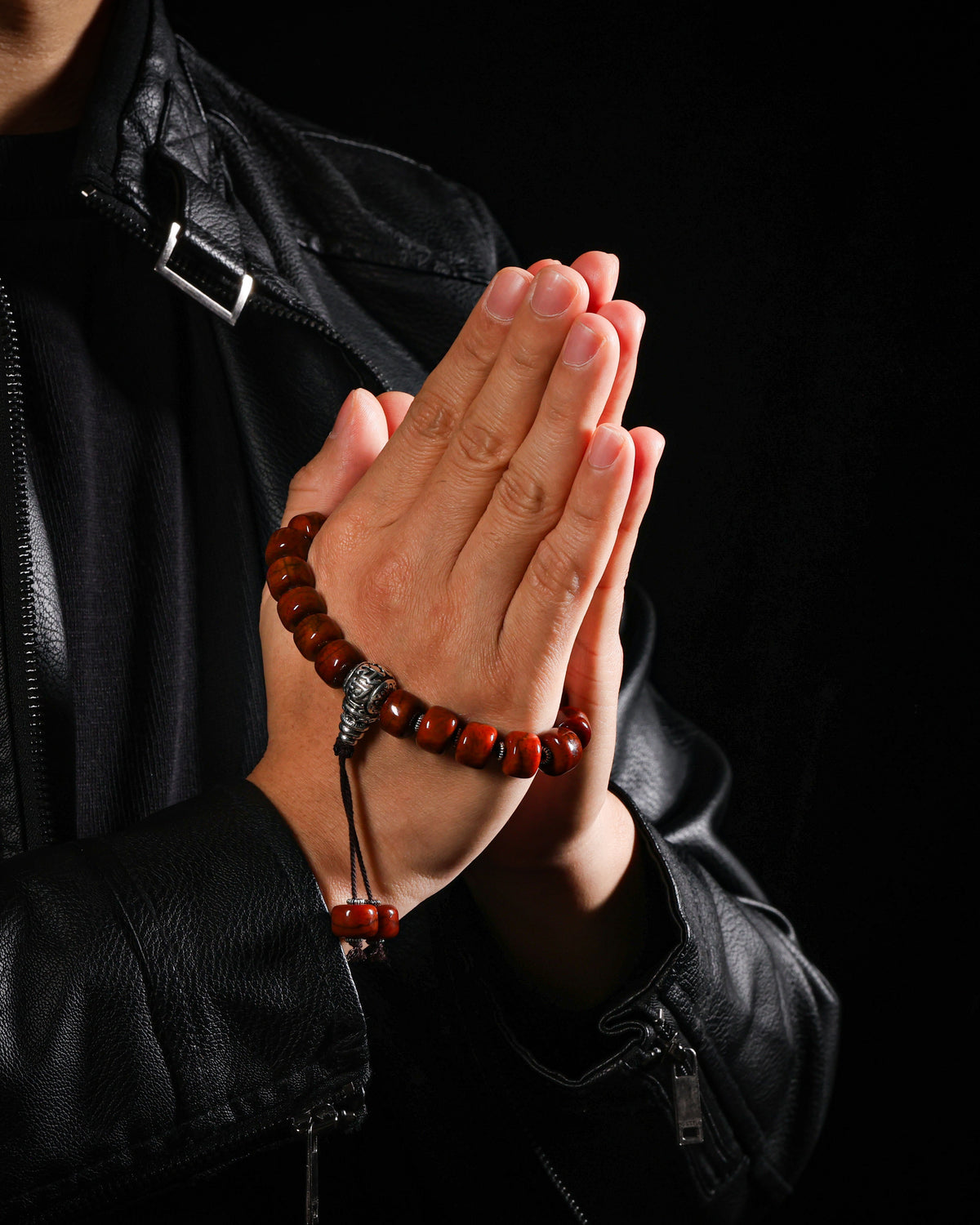 Bracelet de perles en os de yak-3