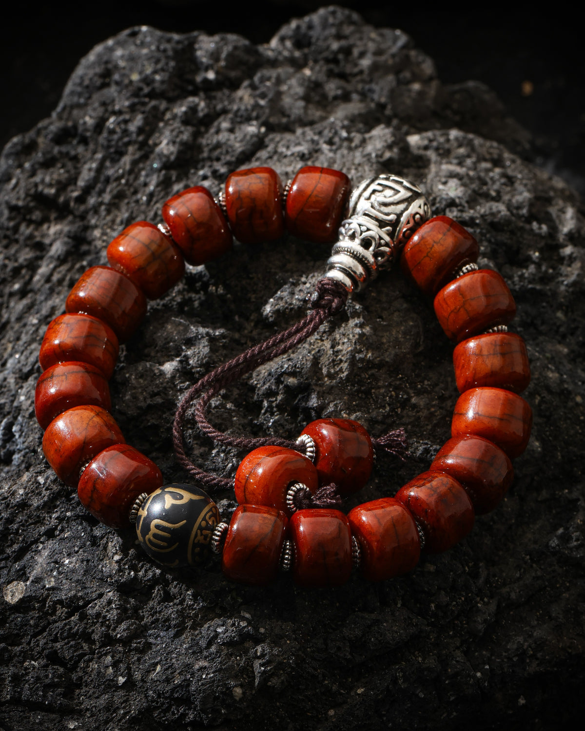 Bracelet de perles en os de yak-5
