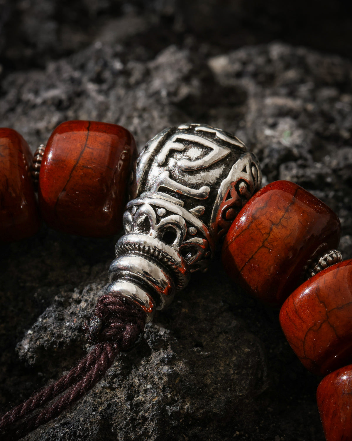 Bracelet de perles en os de yak-6