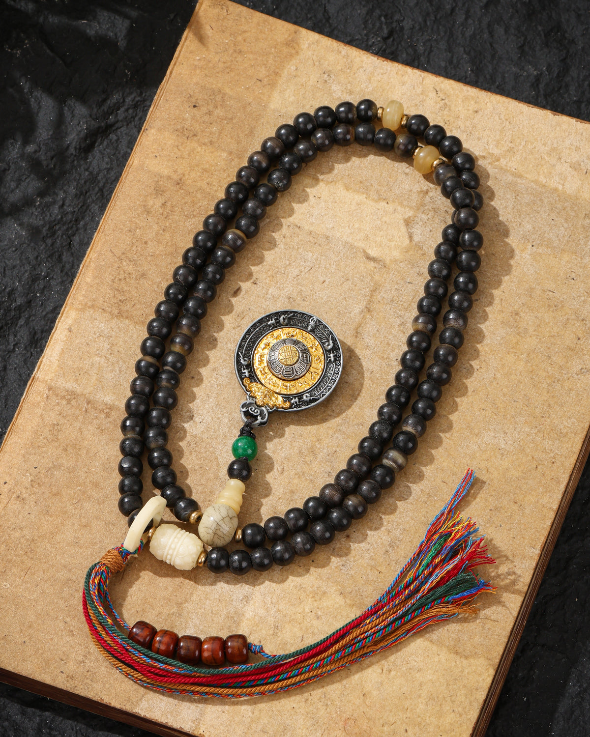 Yak Bone 108-Bead Mala Necklace