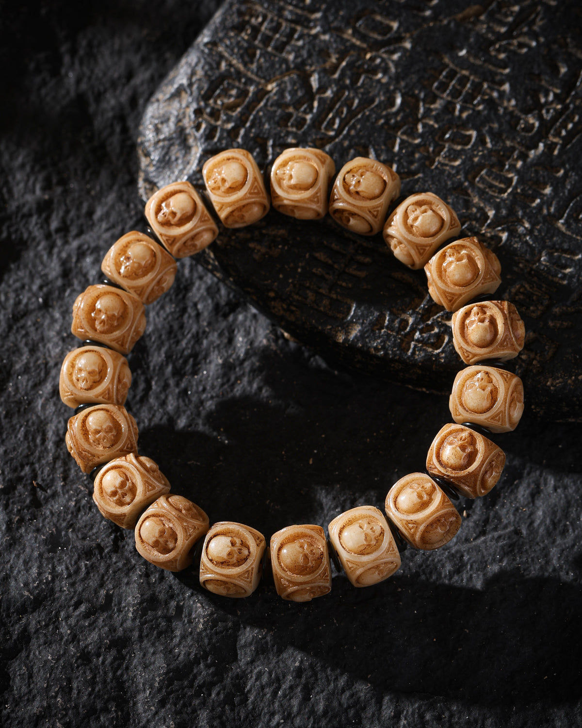 Yak Bone Skull Bracelet-4