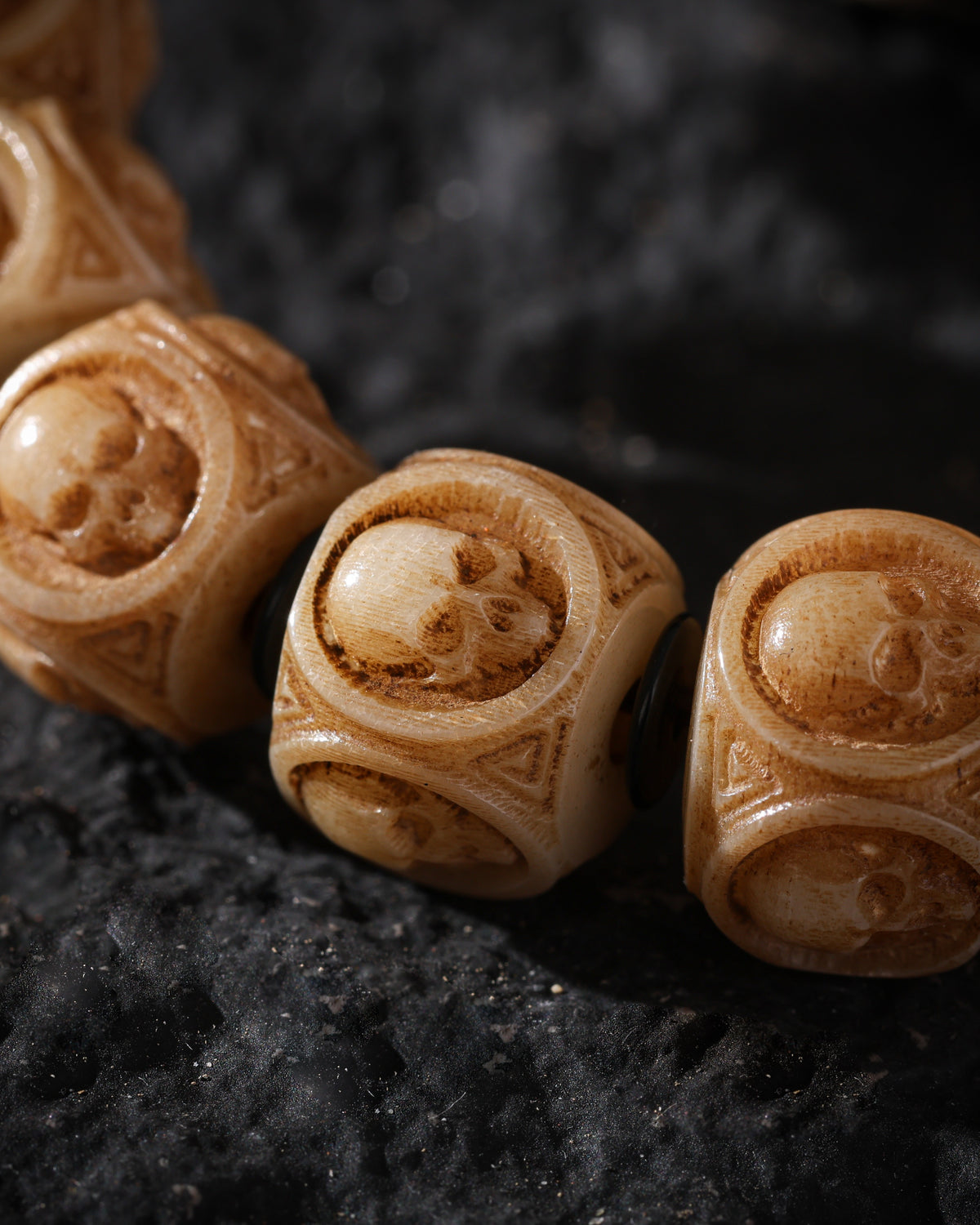 Yak Bone Skull Bracelet-6