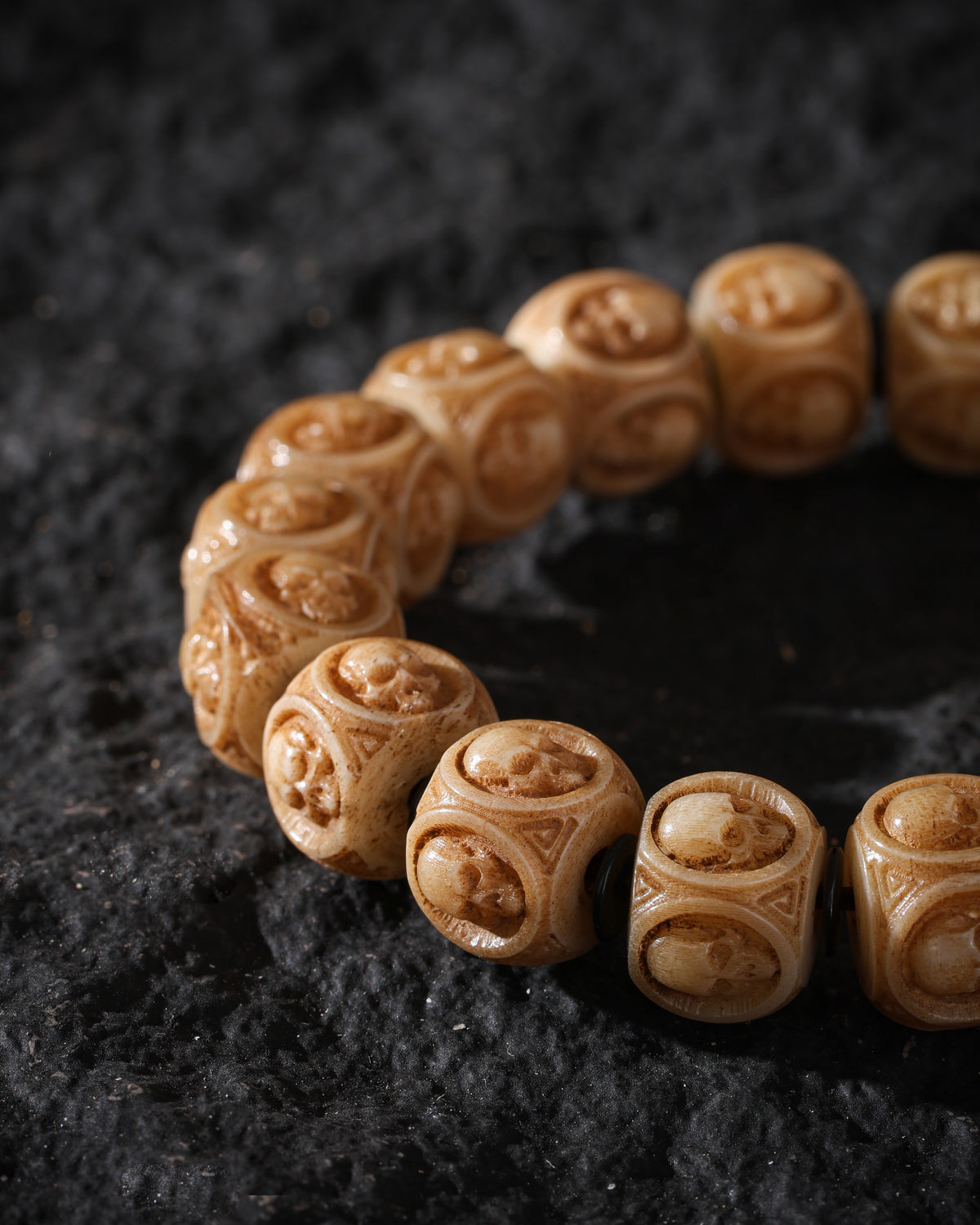 Yak Bone Skull Bracelet-7