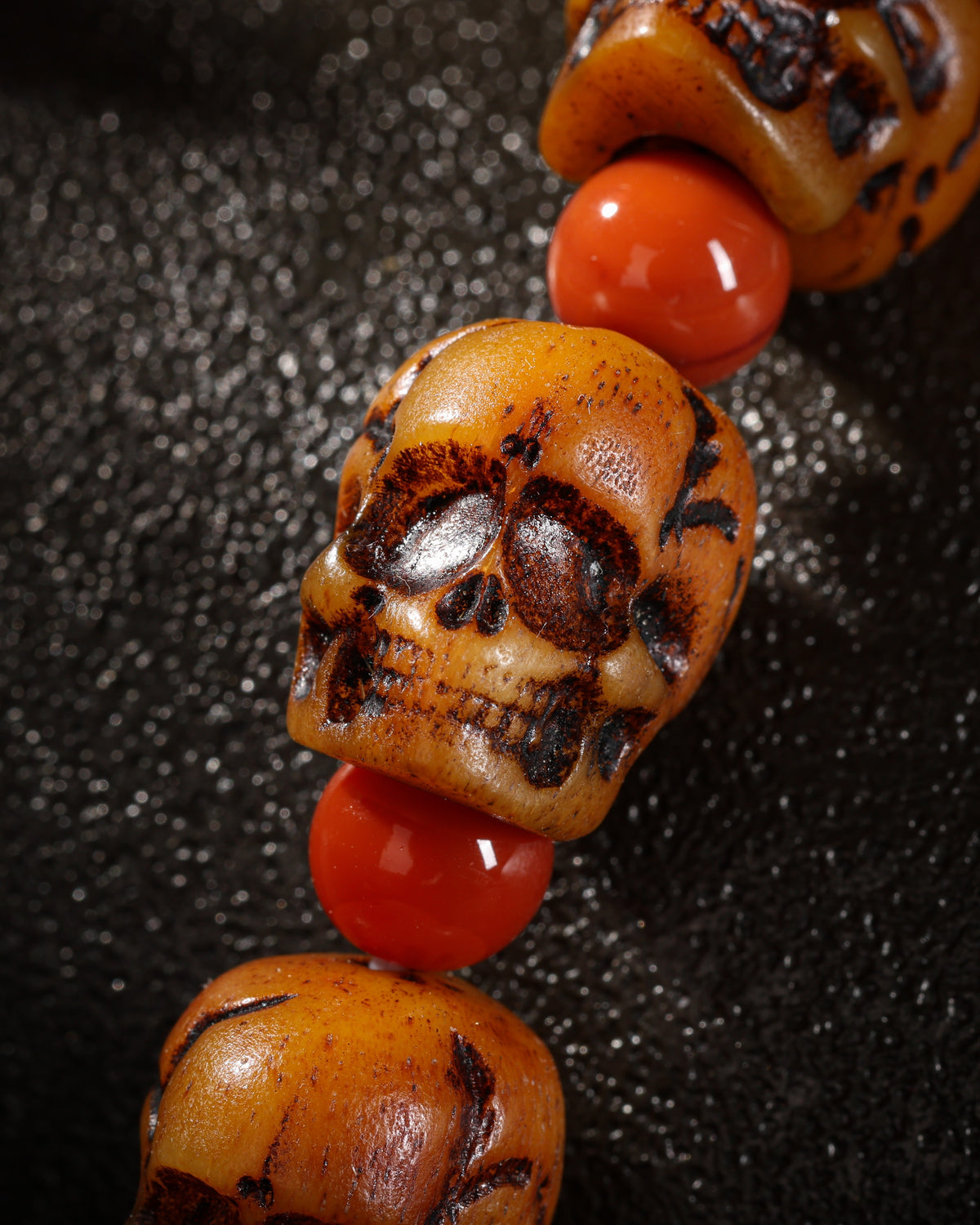 Pulsera de calavera de hueso de yak-3