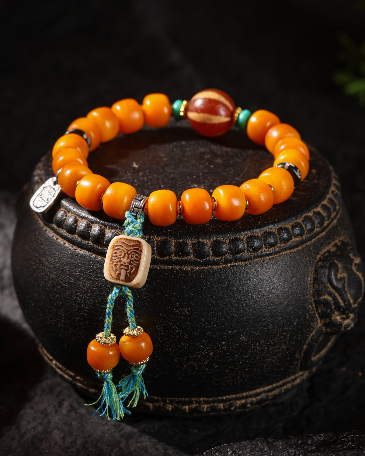 Yak Bone Bead Bracelet-5
