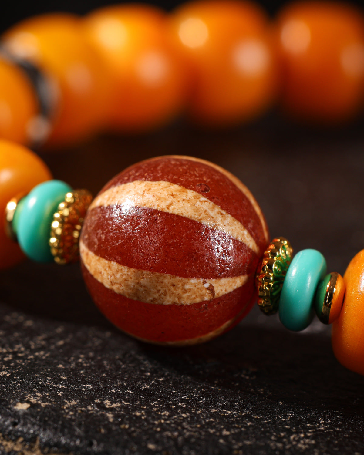 Yak Bone Bead Bracelet-7