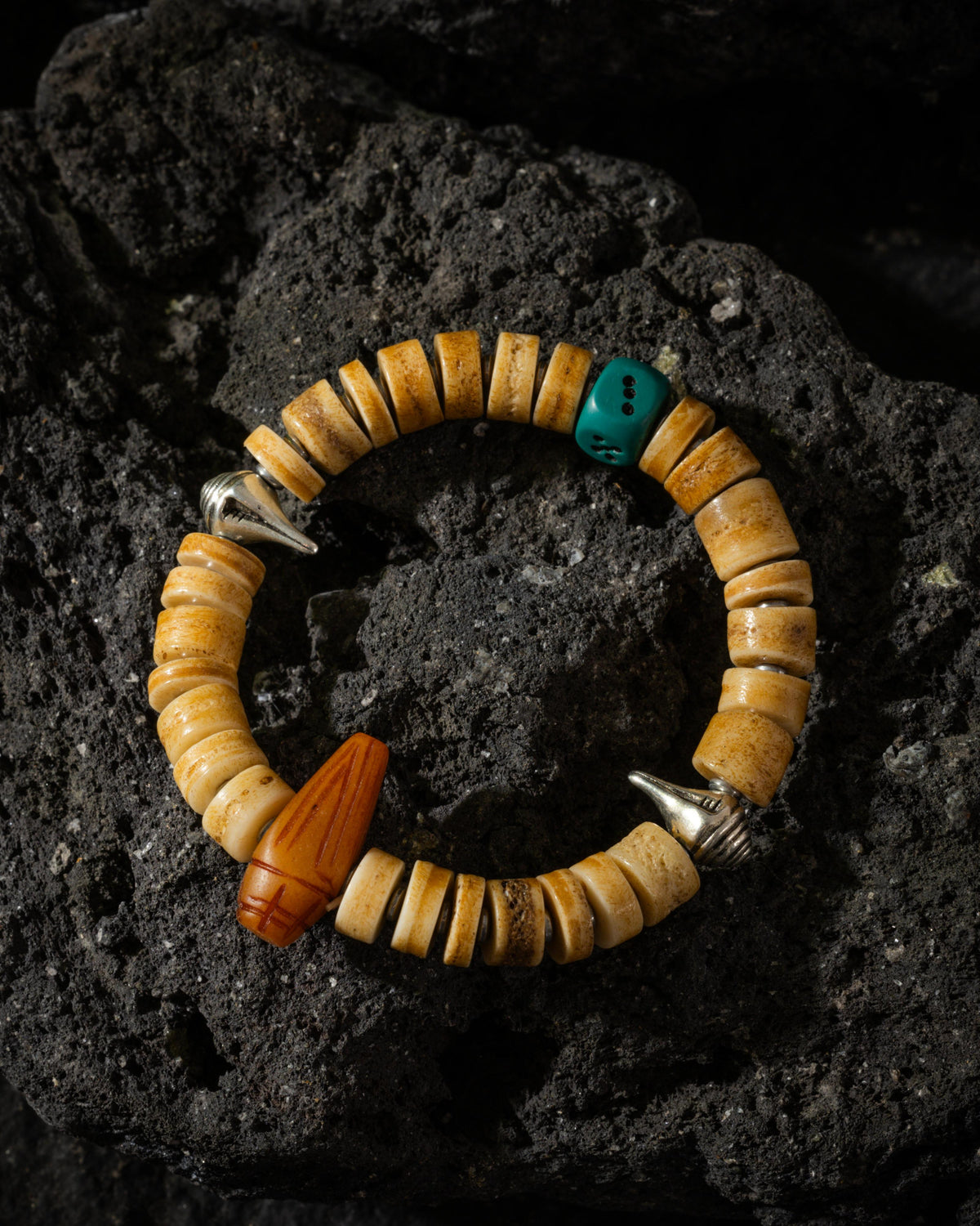 Yak Bone Bracelet Dice and Spike