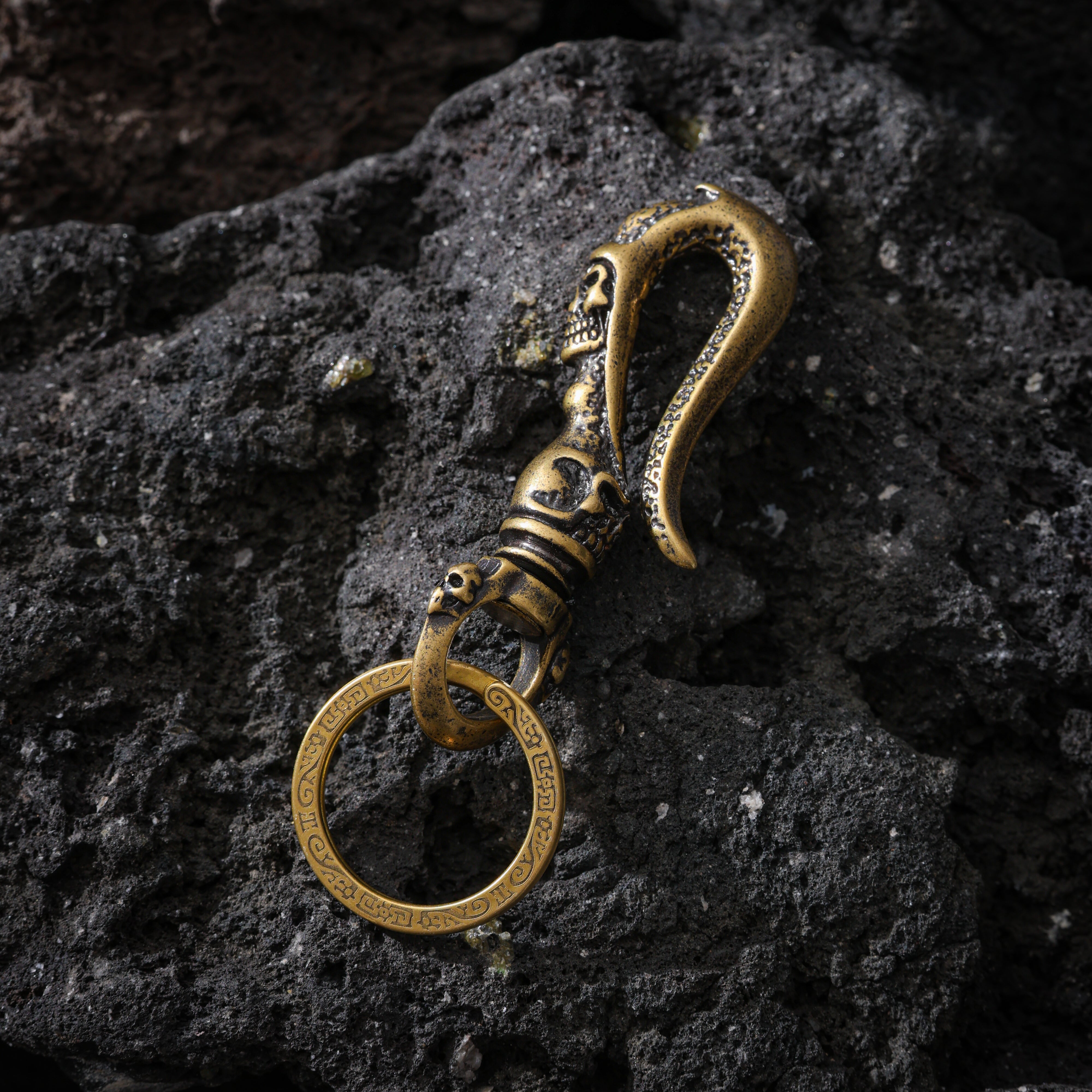 Charm para bolso talismán con calavera de hueso de yak-7