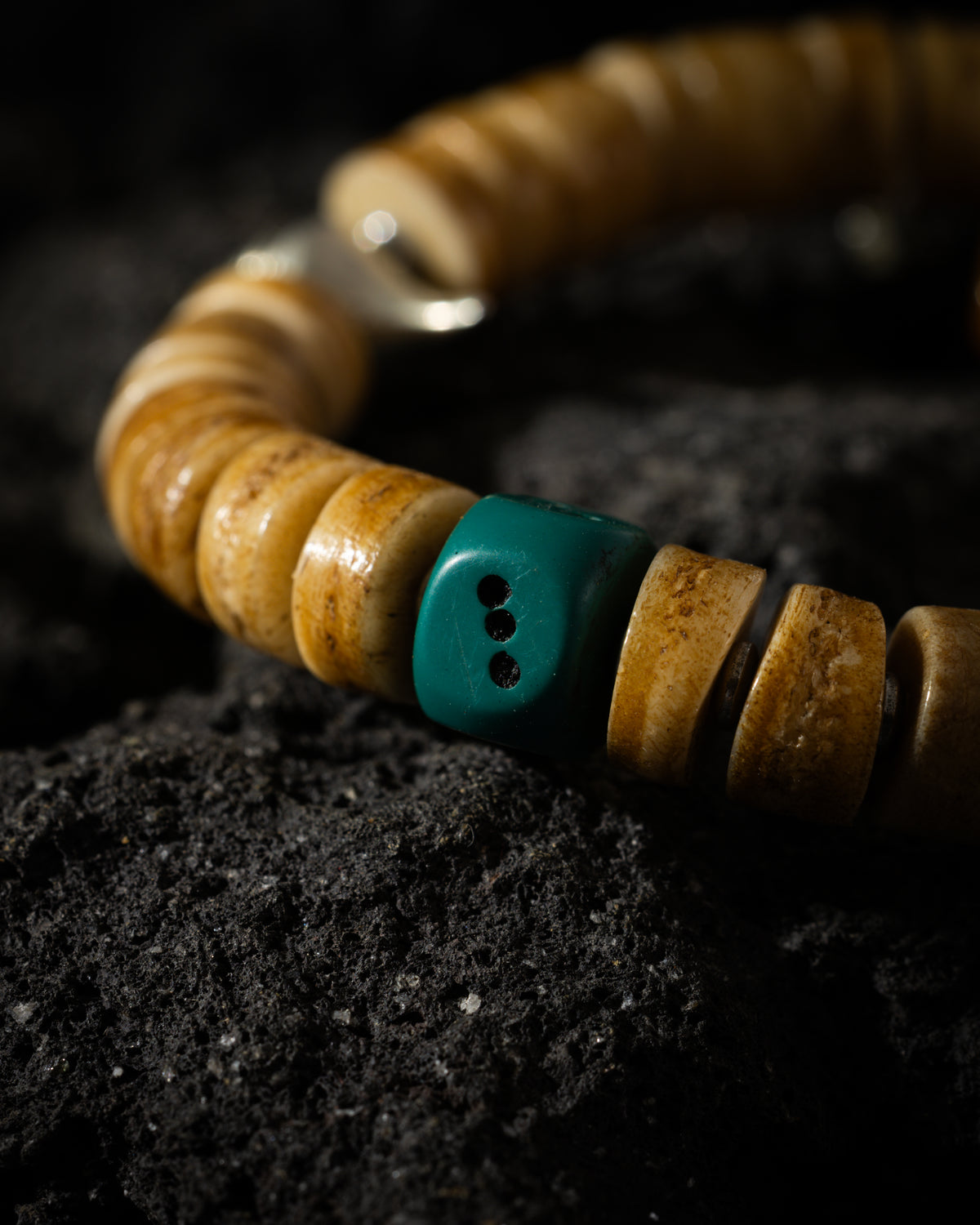 Yak Bone Bracelet Dice and Spike-5