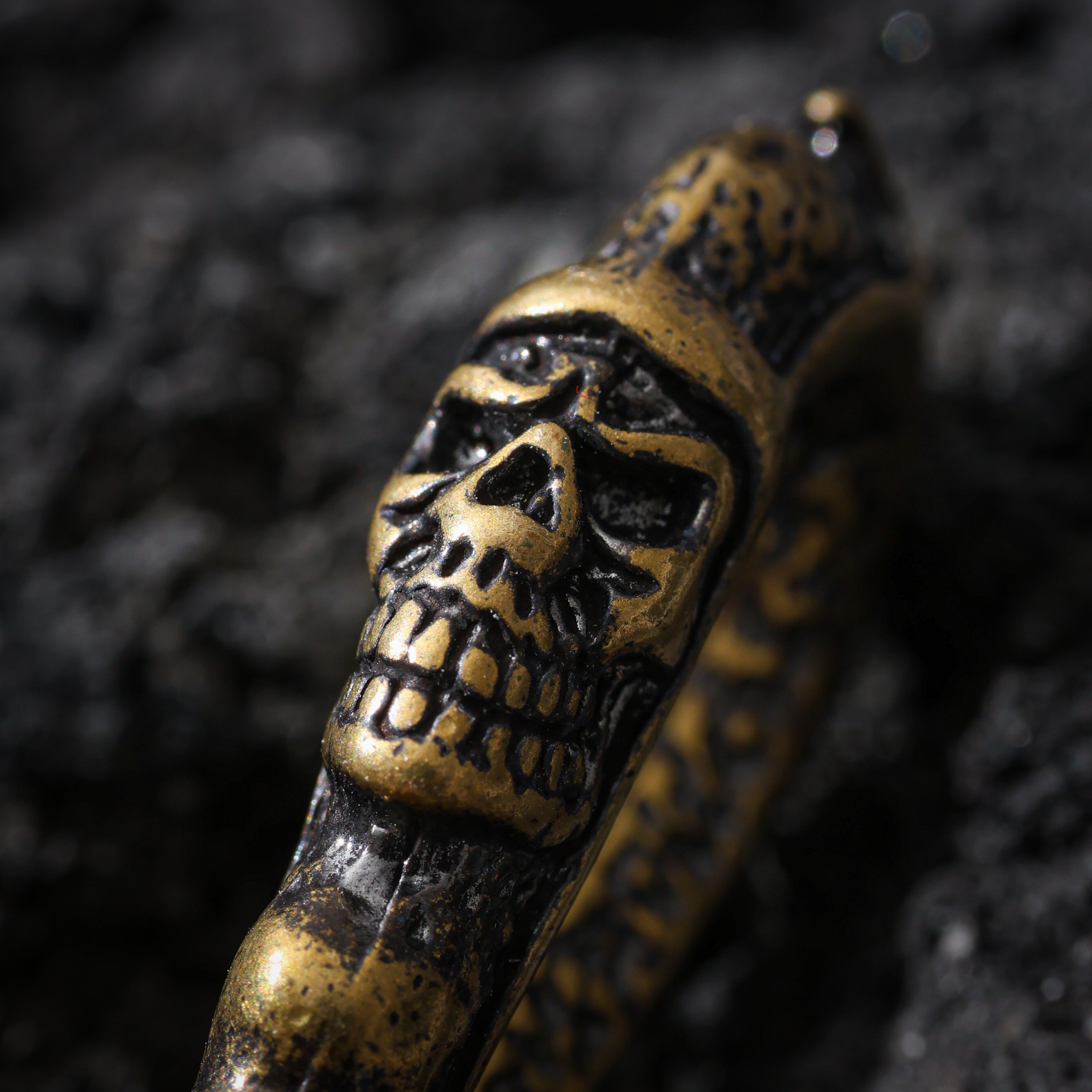Charm para bolso talismán con calavera de hueso de yak-10