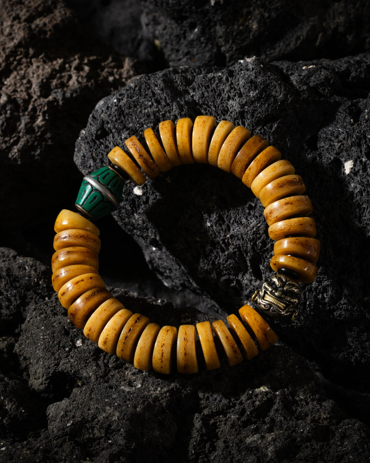 Yak Bone Guardian Face Bracelet-1
