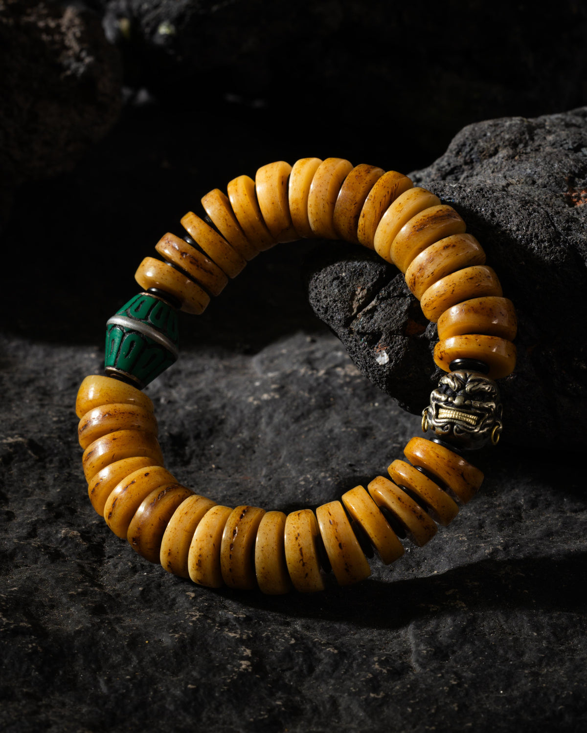 Yak Bone Guardian Face Bracelet-4