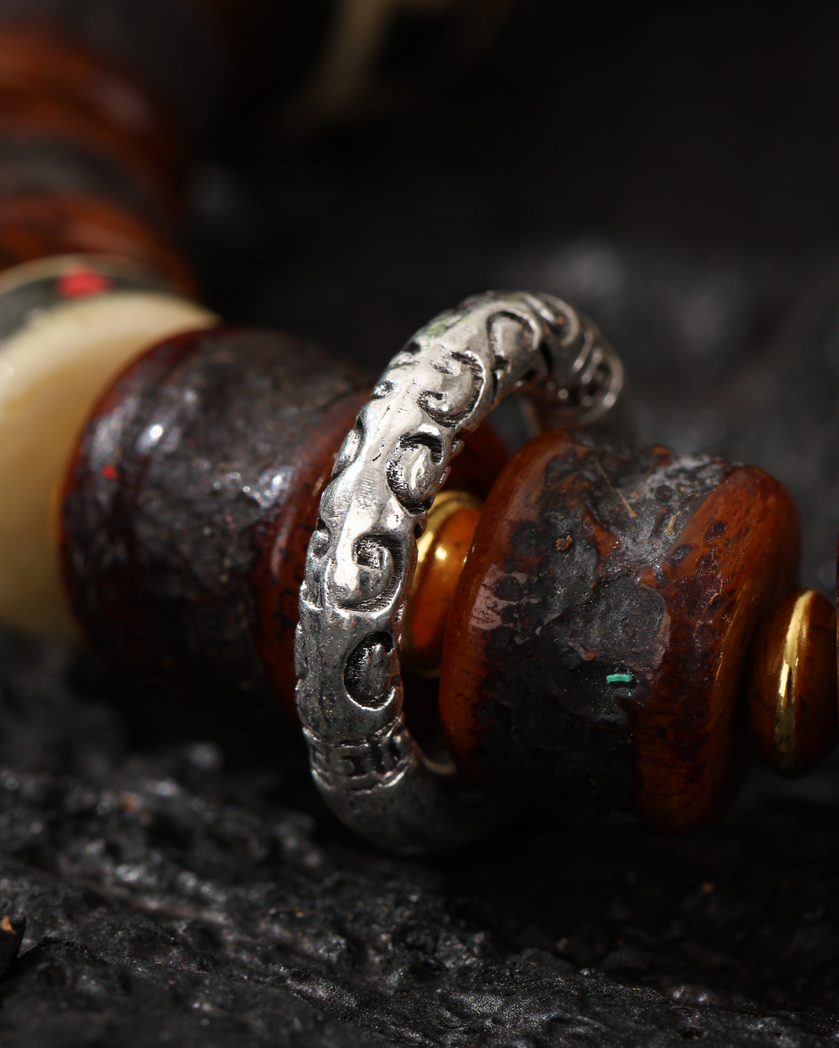 Armband aus Yakknochen mit Dzi-Verzierung-6