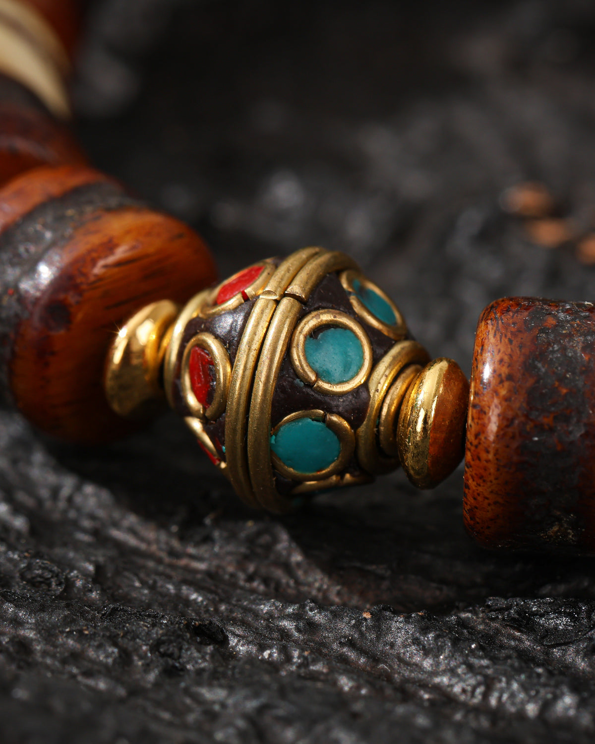 Armband aus Yakknochen mit Dzi-Verzierung-9