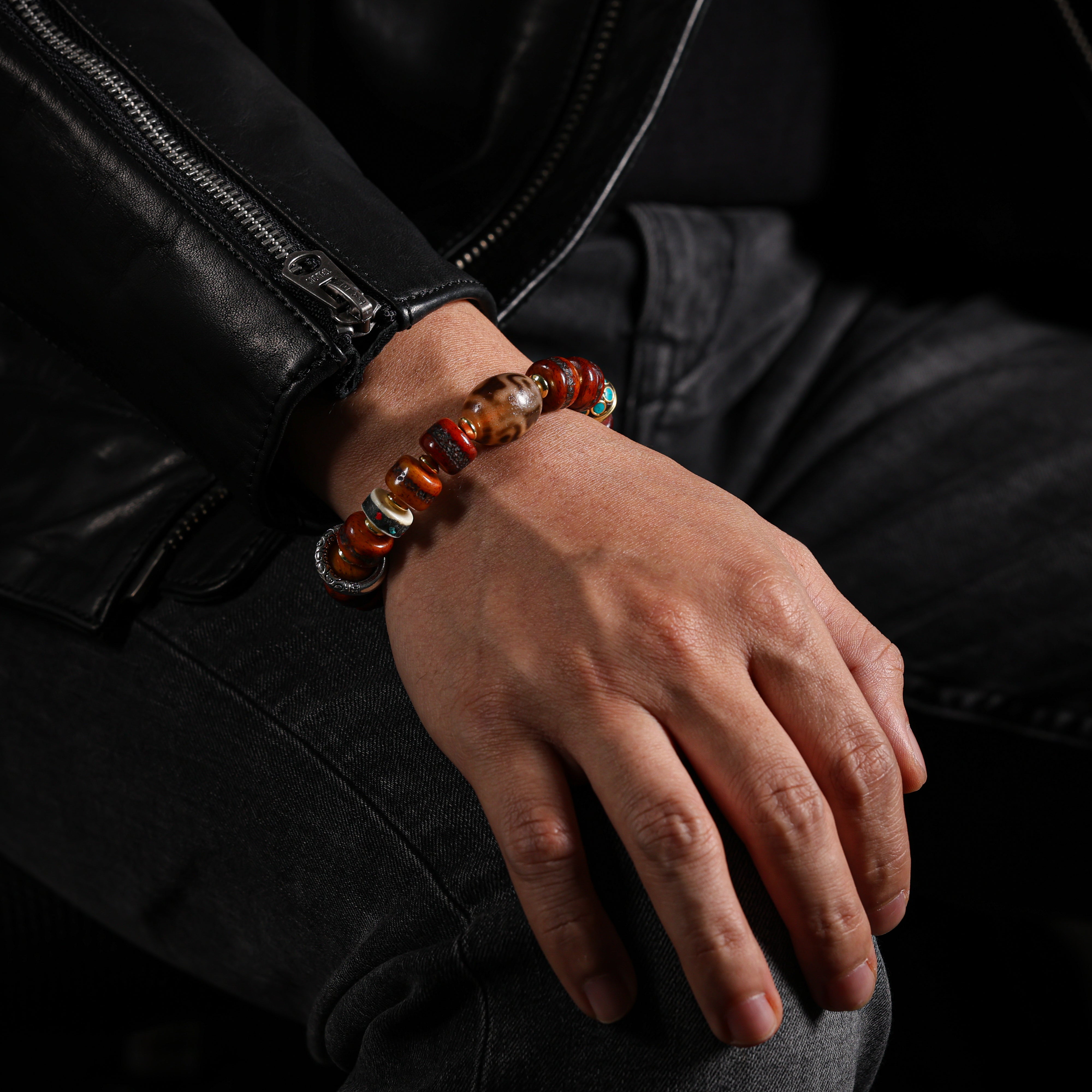 Armband van jakbot met dzi-accent-3