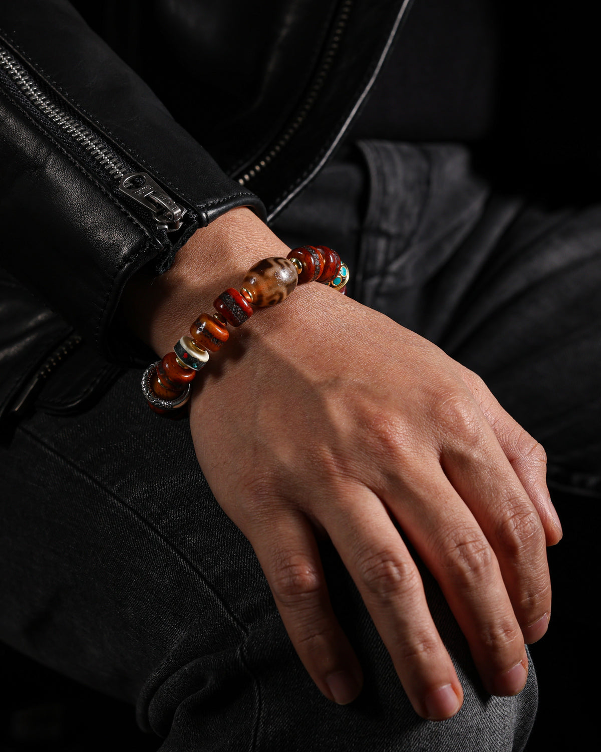 Armband aus Yakknochen mit Dzi-Verzierung-3