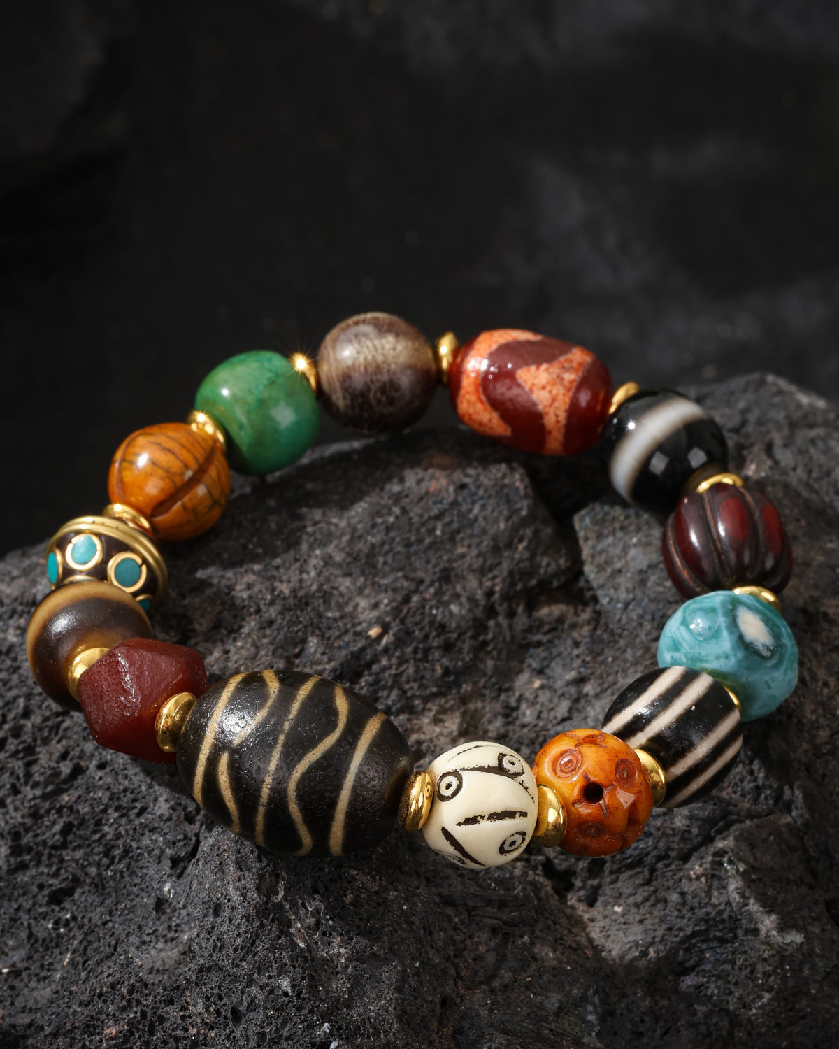 Bracelet talisman en os de yak