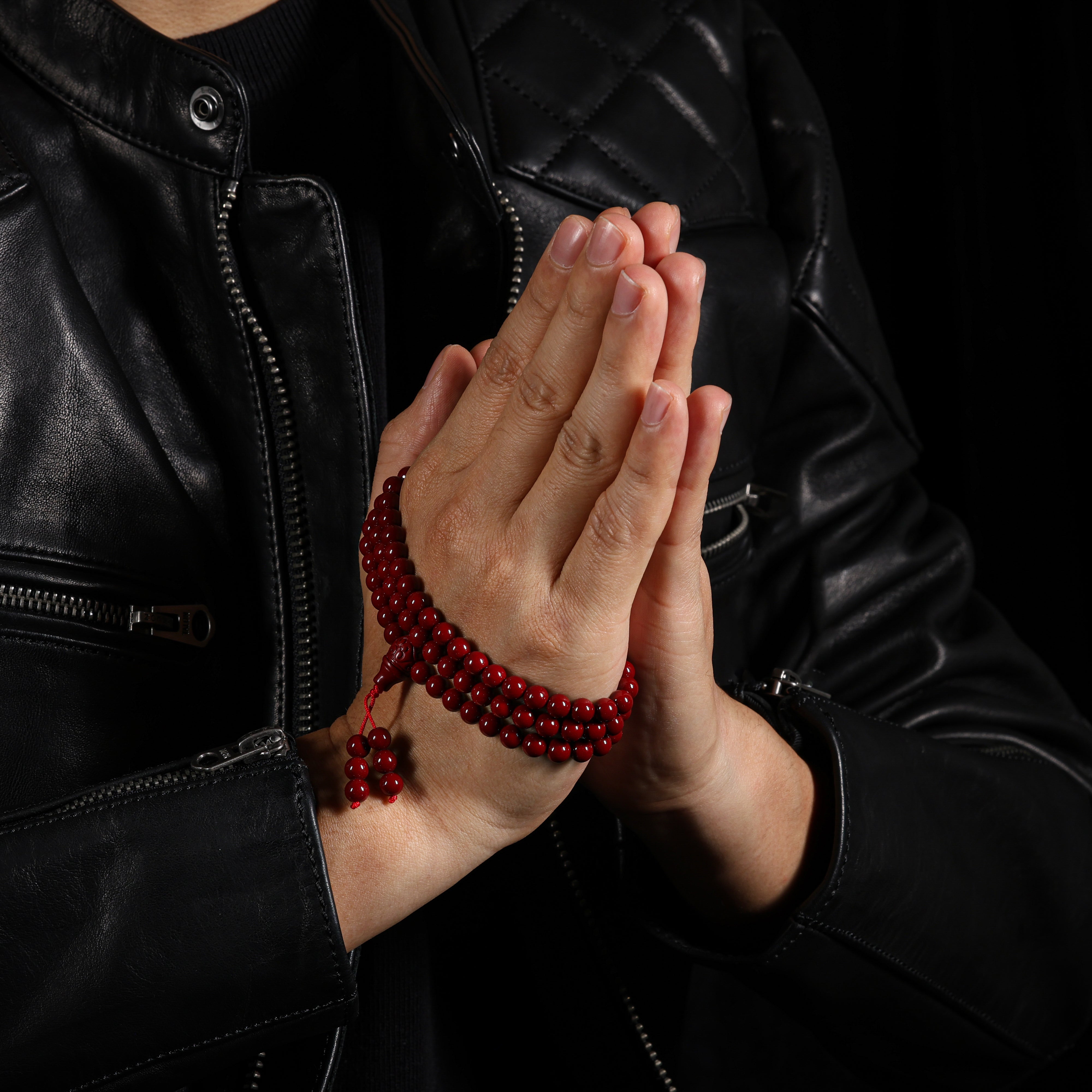 Cinnabar 108 Mala Beads Necklace