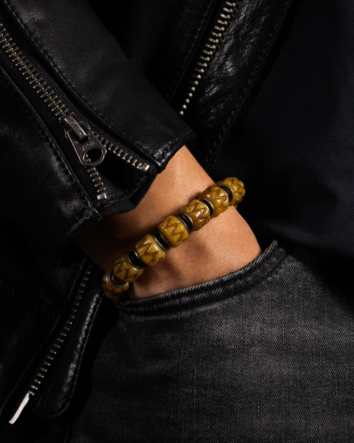 Yak Bone Geometric Bracelet-2
