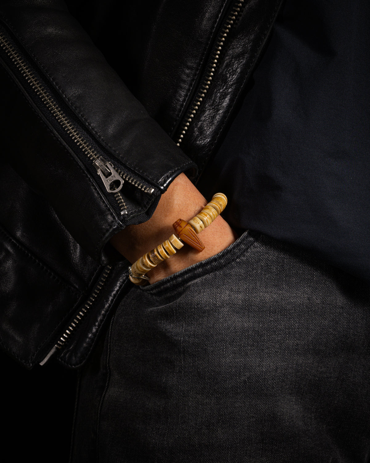 Yak Bone Bracelet Dice and Spike-2