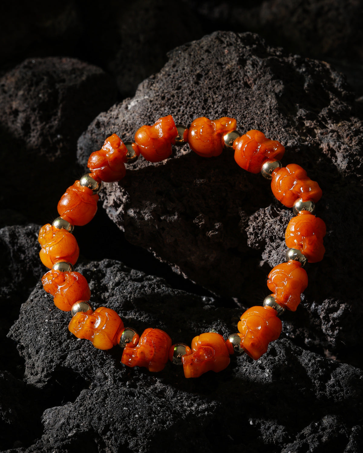 Pulsera de calavera de hueso de yak