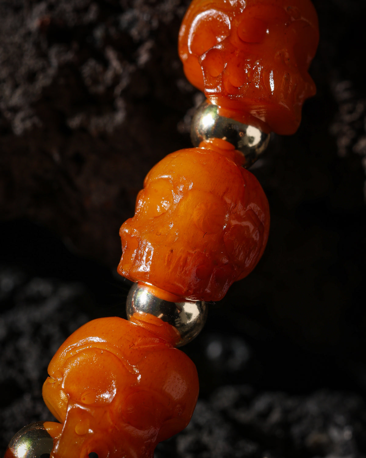 Bracelet en os de yak et crâne-6