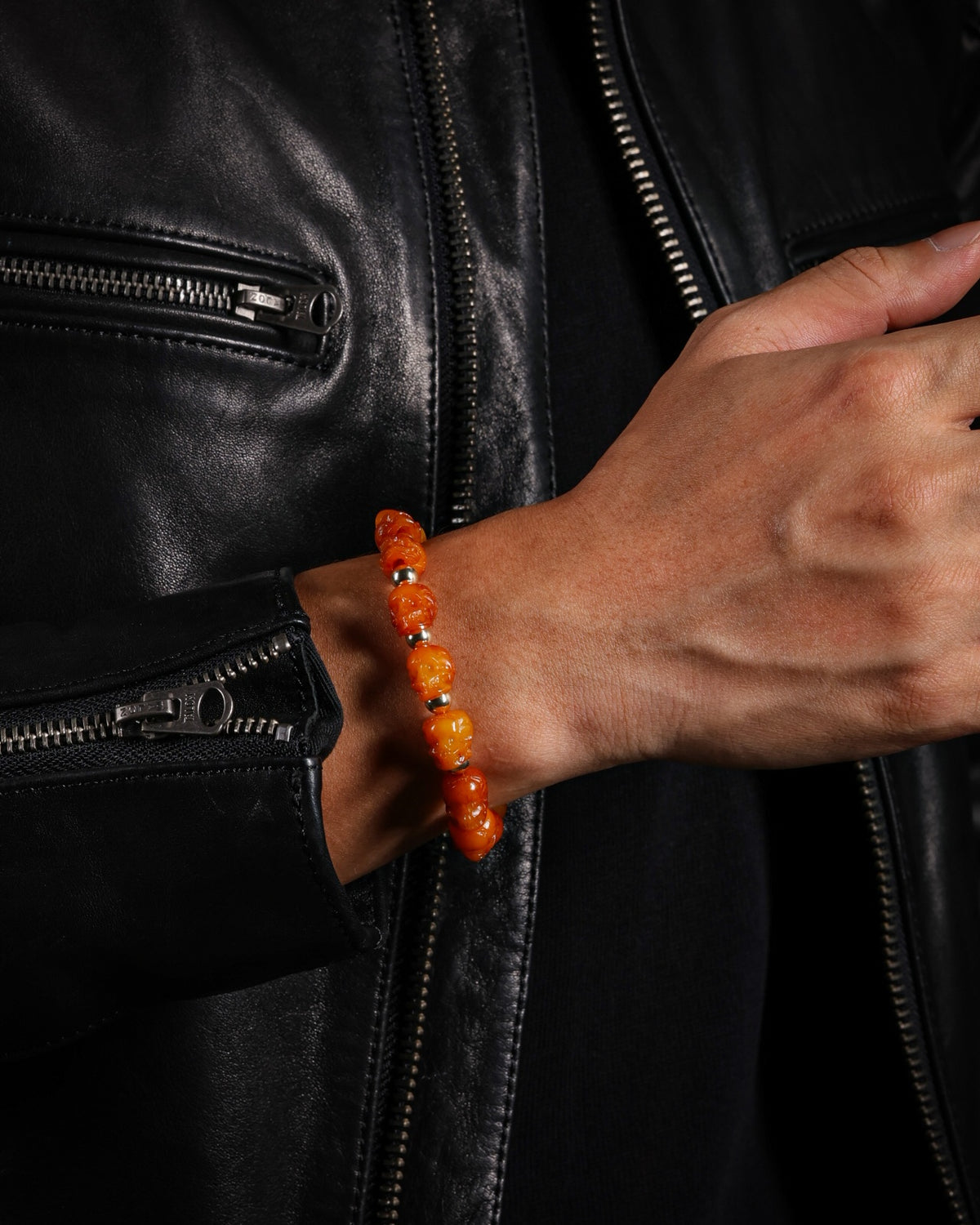 Pulsera de calavera de hueso de yak