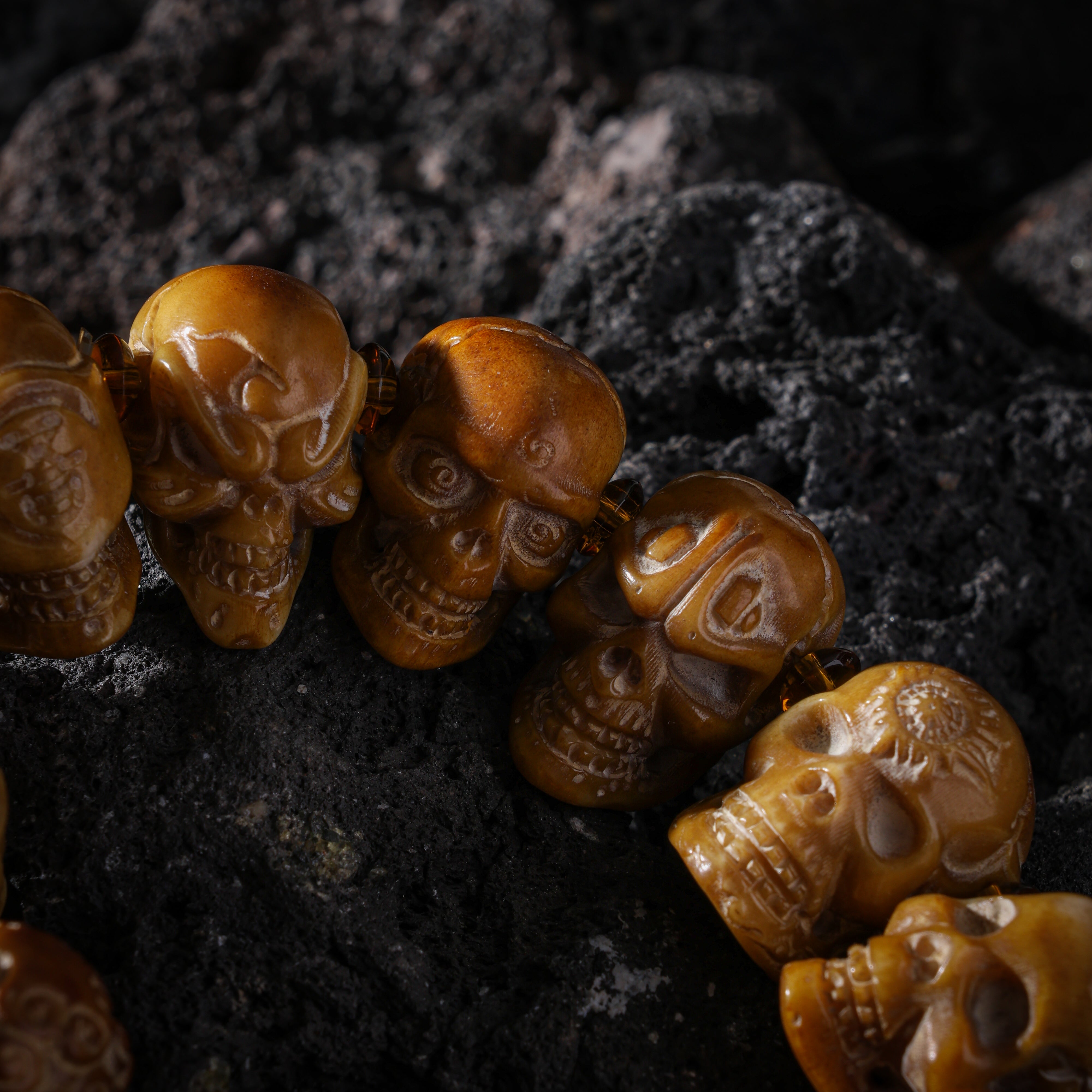 Skull Bone Bracelet 13 Unique Beads-10