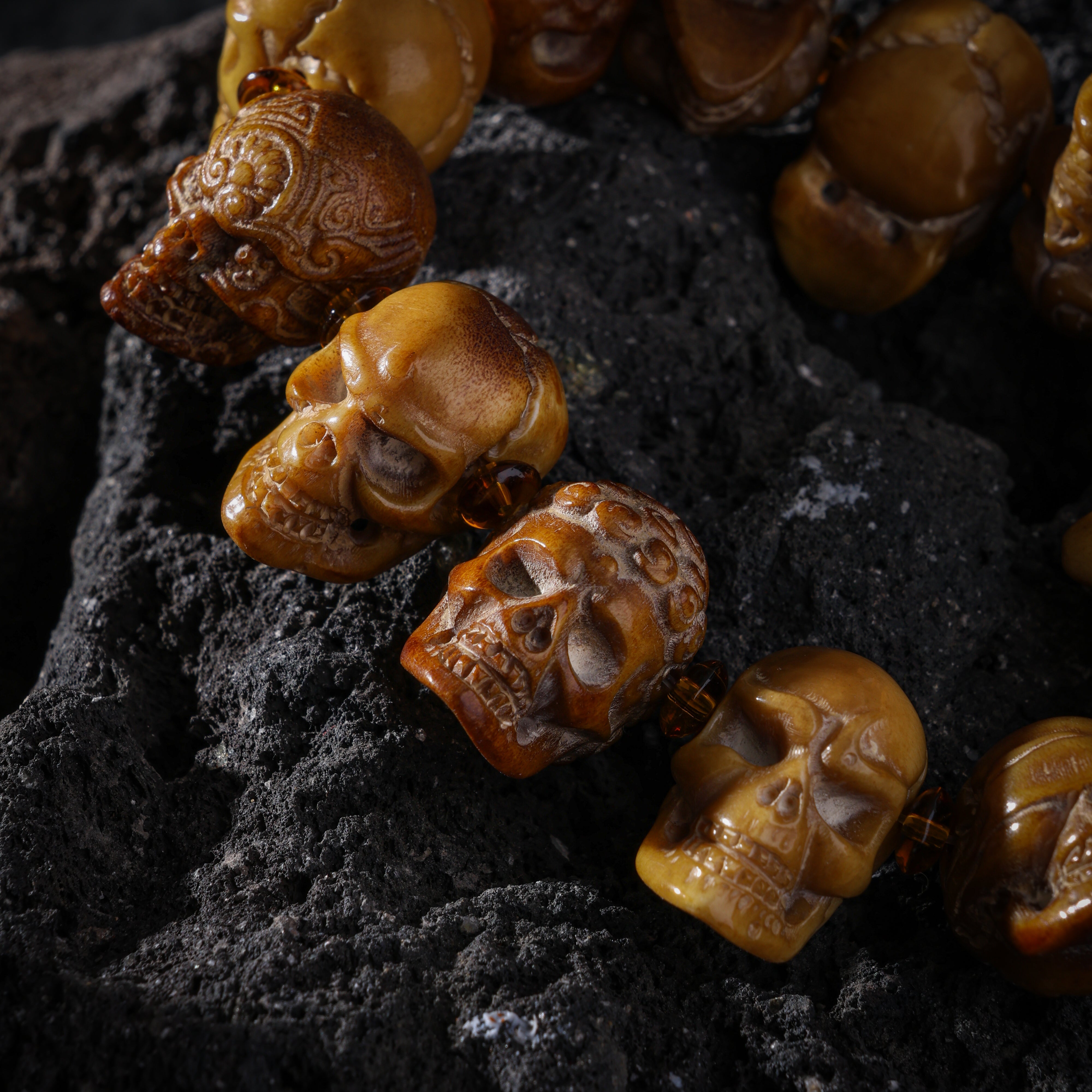 Skull Bone Bracelet 13 Unique Beads-11
