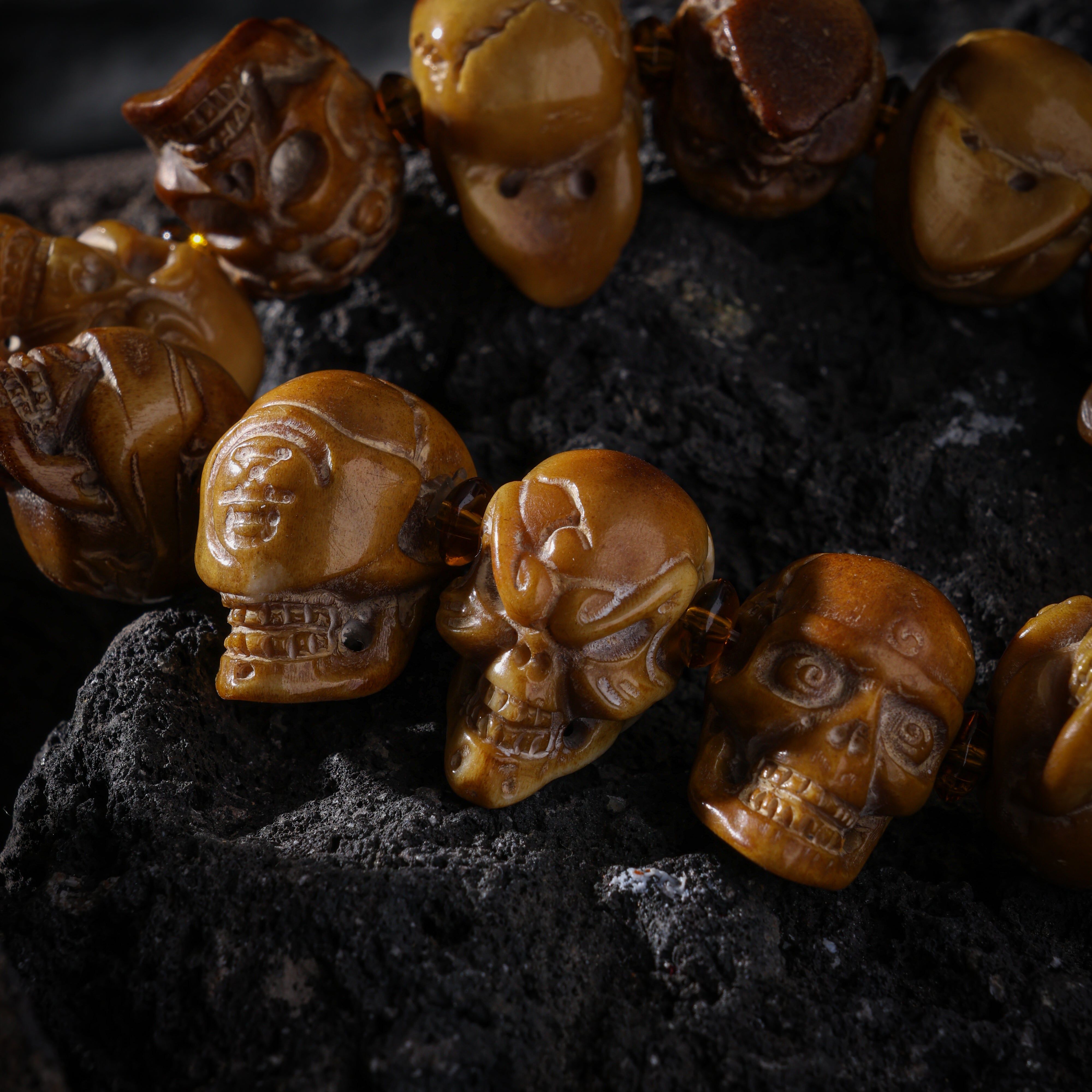 Skull Bone Bracelet 13 Unique Beads-12