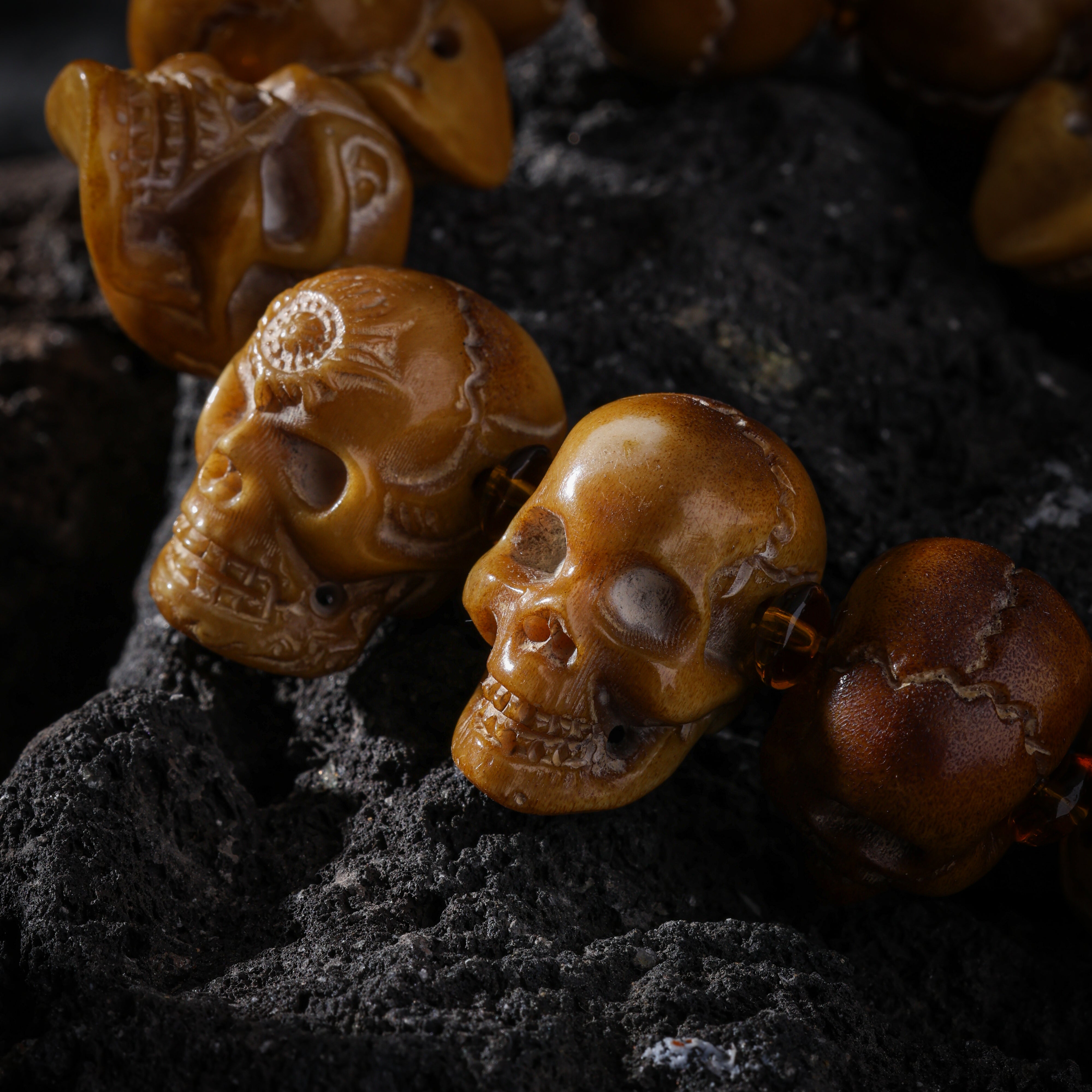 Skull Bone Bracelet 13 Unique Beads-9