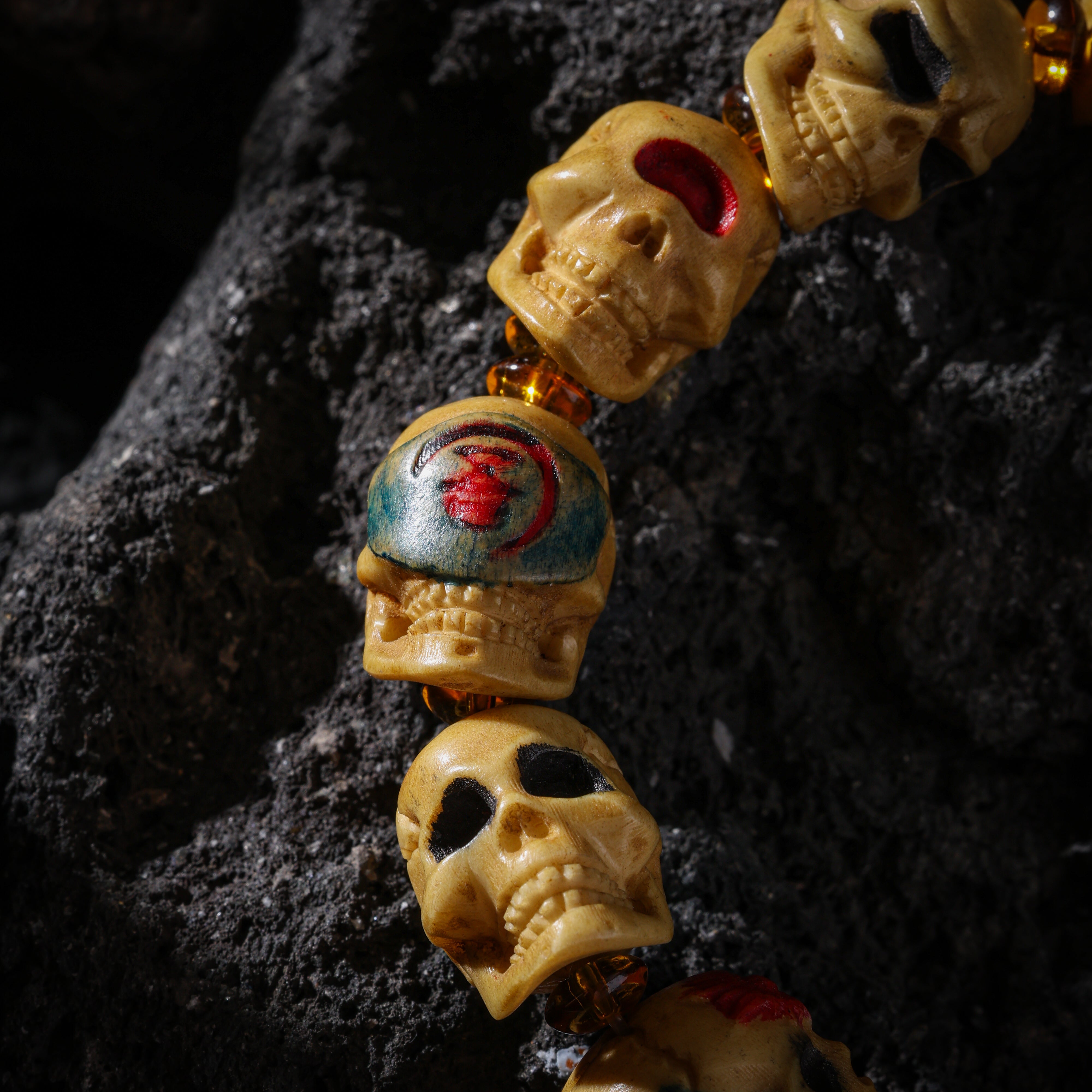 Skull Bone Bracelet 12 Unique Beads-10