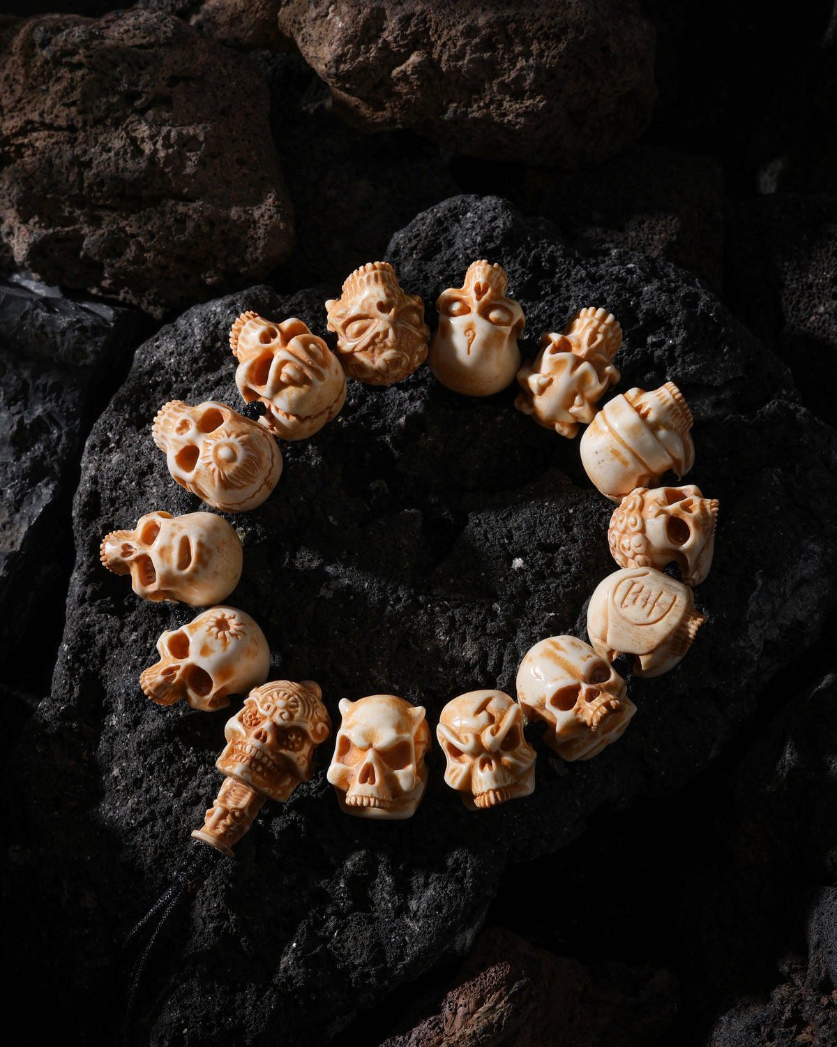 Yak Bone Skull Bracelet-6