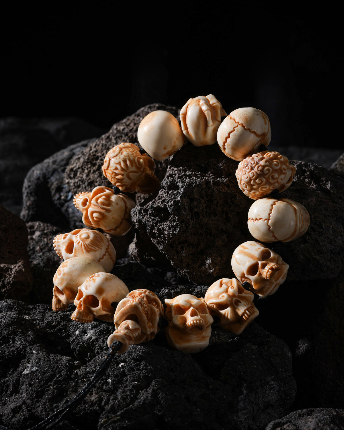 Yak Bone Skull Bracelet-5