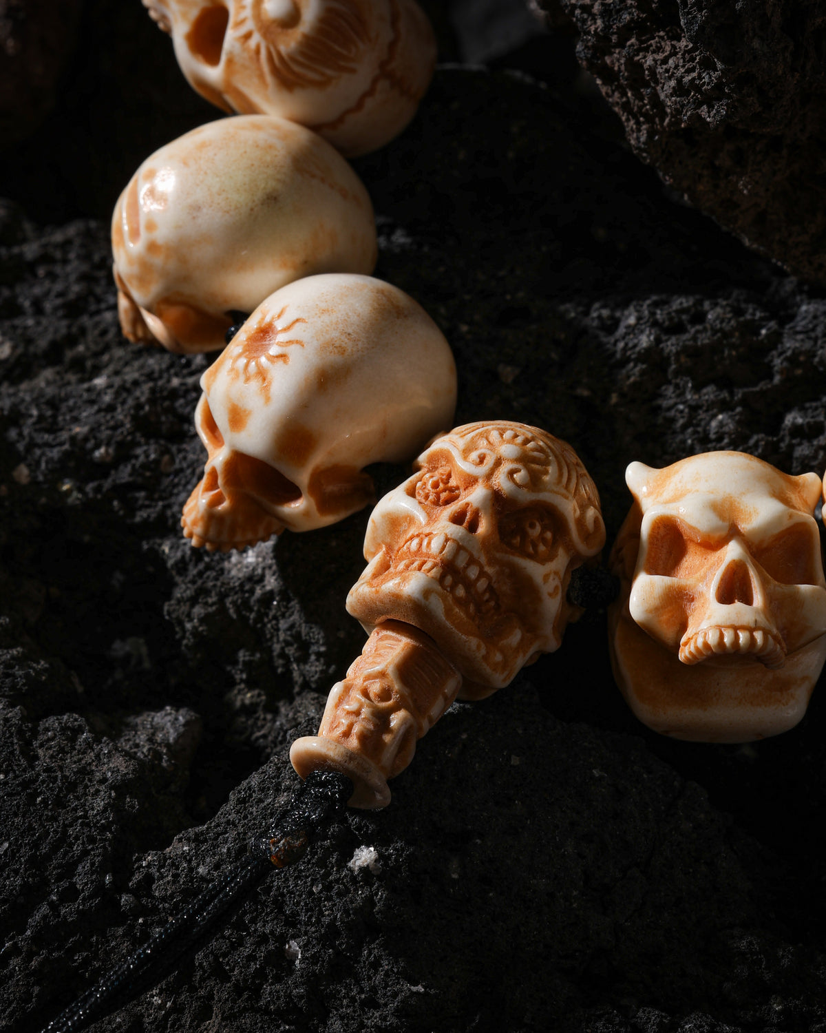 Yak Bone Skull Bracelet-7