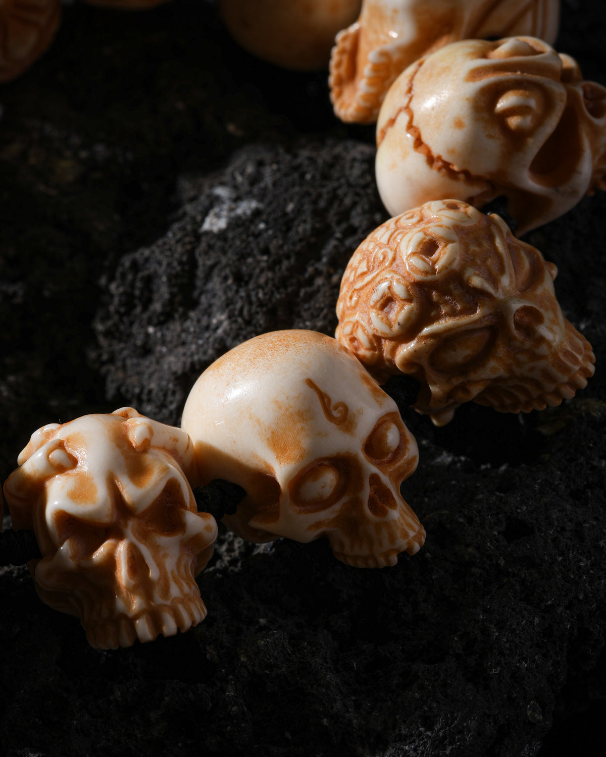 Yak Bone Skull Bracelet-10