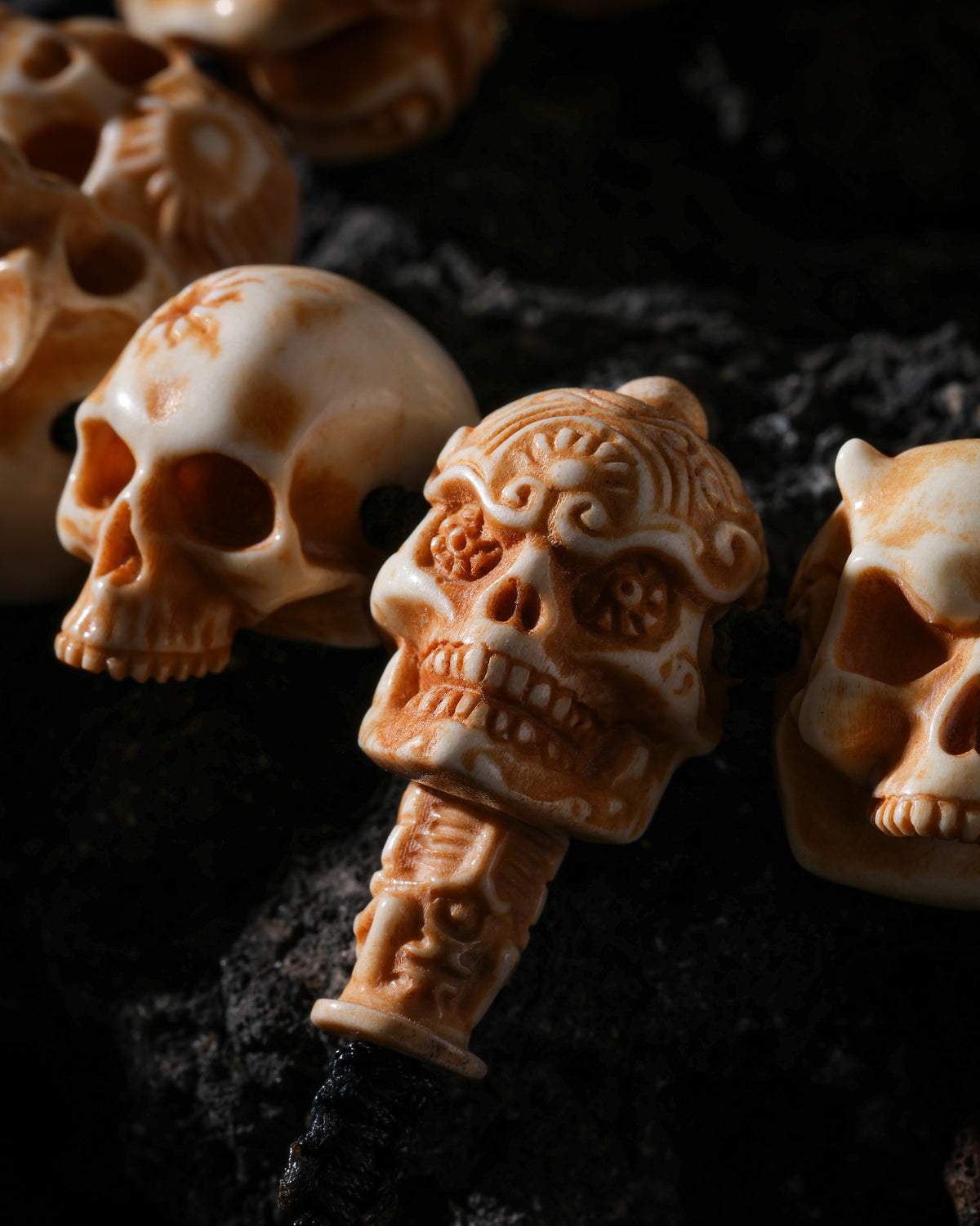 Yak Bone Skull Bracelet-12