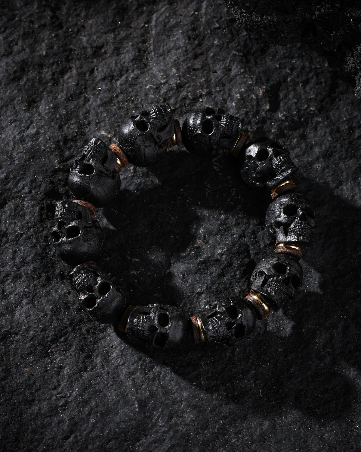 Pulsera de calavera de ébano-8