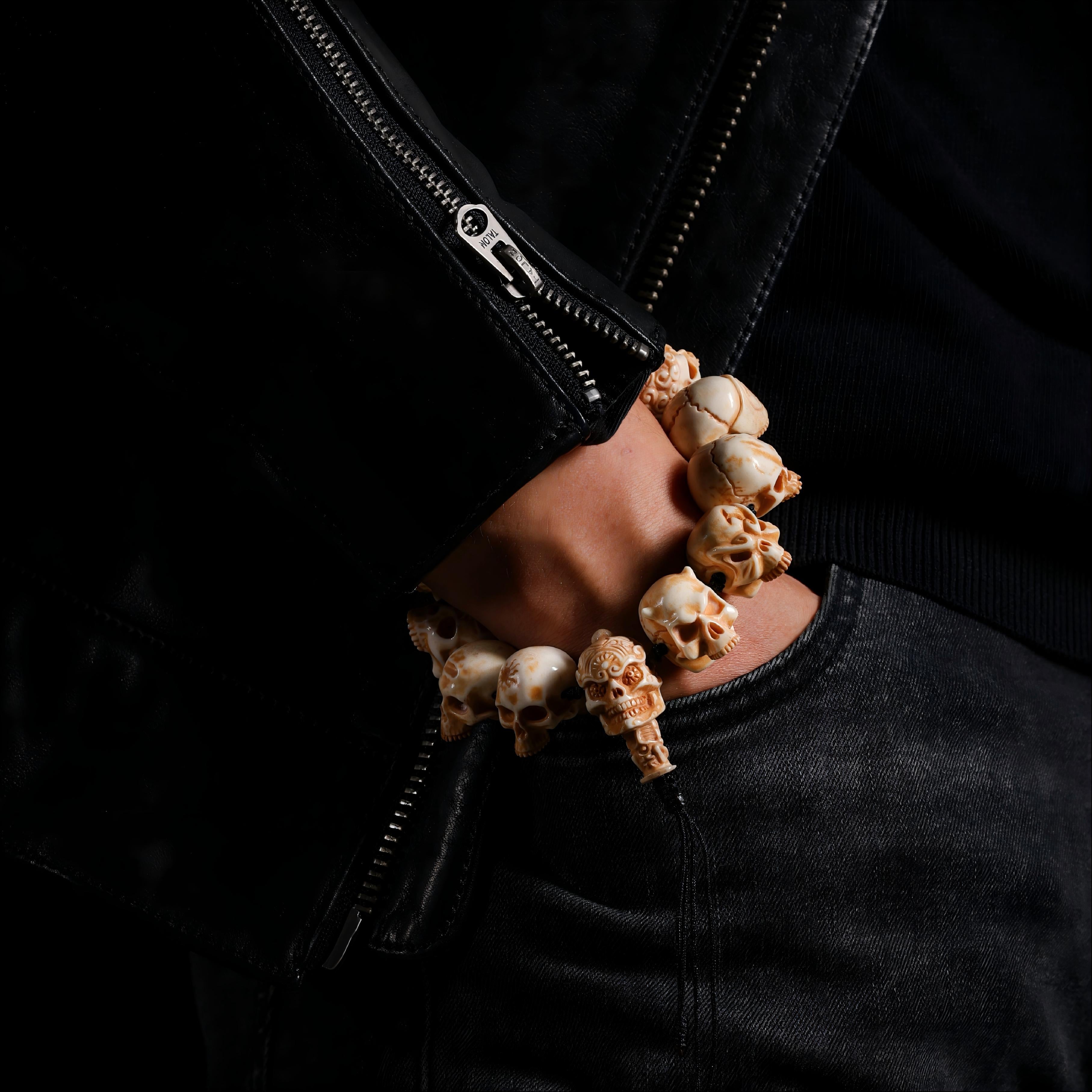 Yak Bone Skull Bracelet