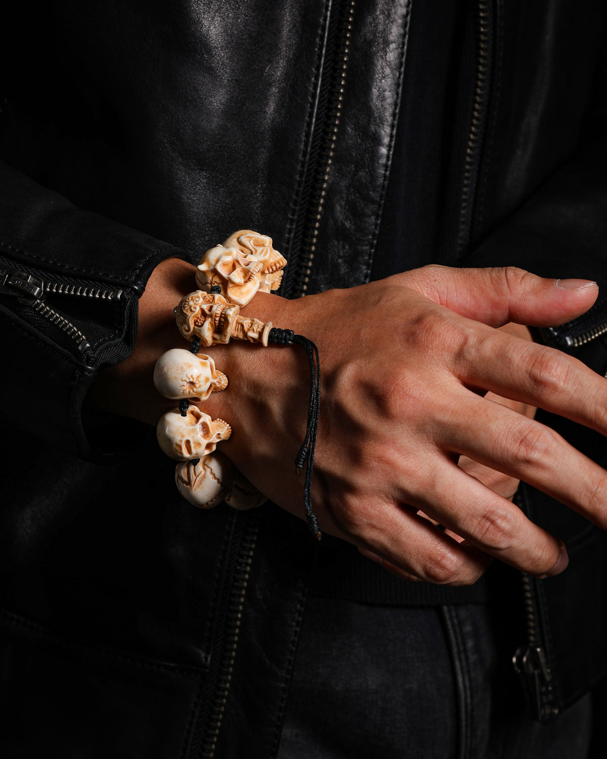 Yak Bone Skull Bracelet-3